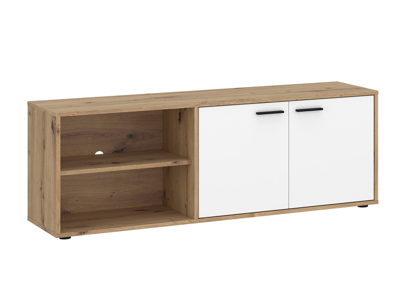 Móvel de TV Ontario 245 (Branco + Carvalho Artisan)