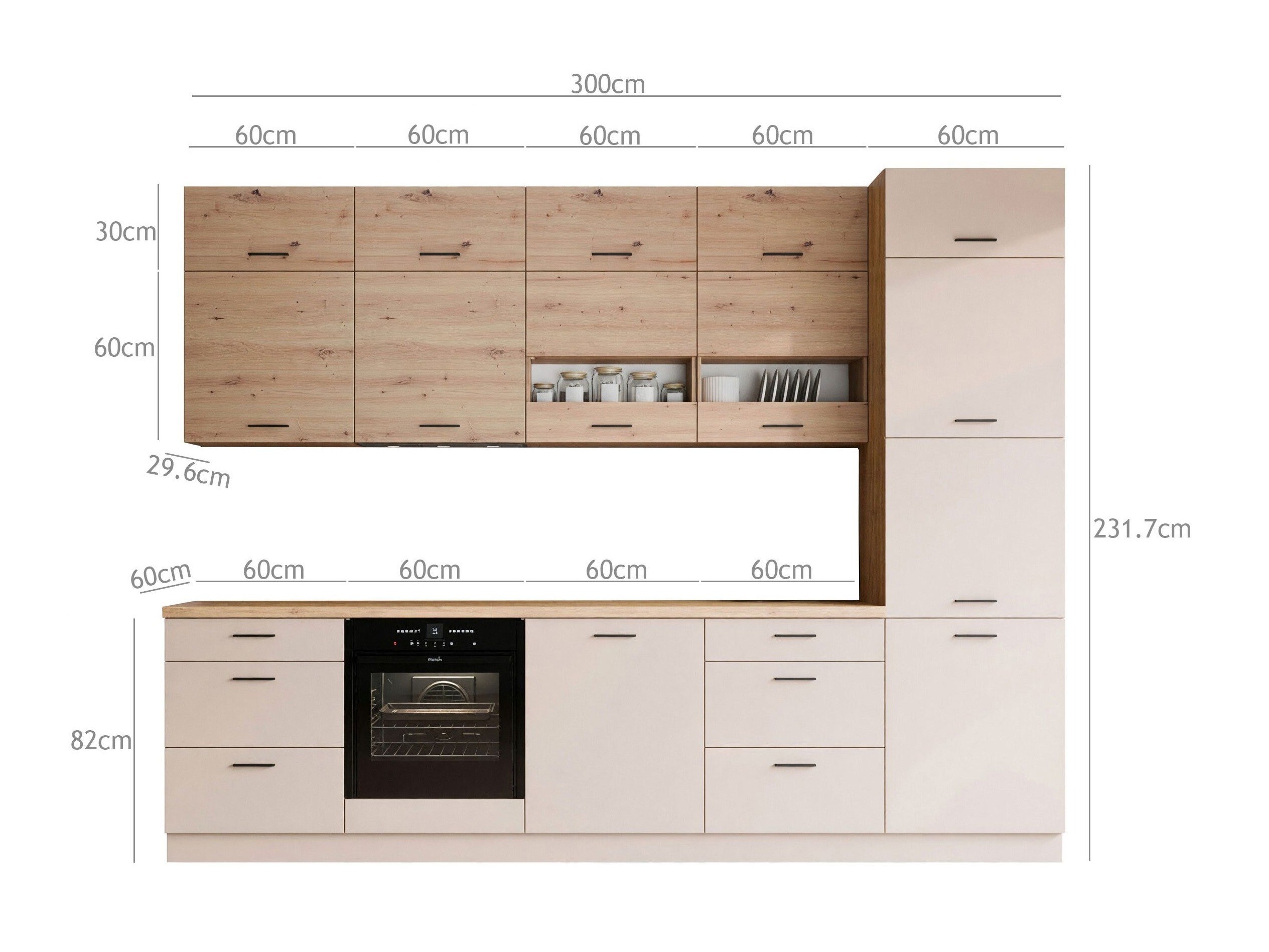 Conjunto de cozinha modular Ati Grey Torro 100