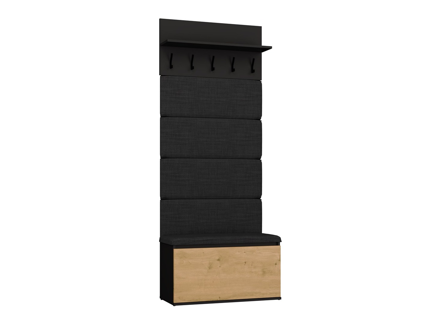 Conjunto para corredor Mandeville 404 (Preto + Carvalho Artisan)