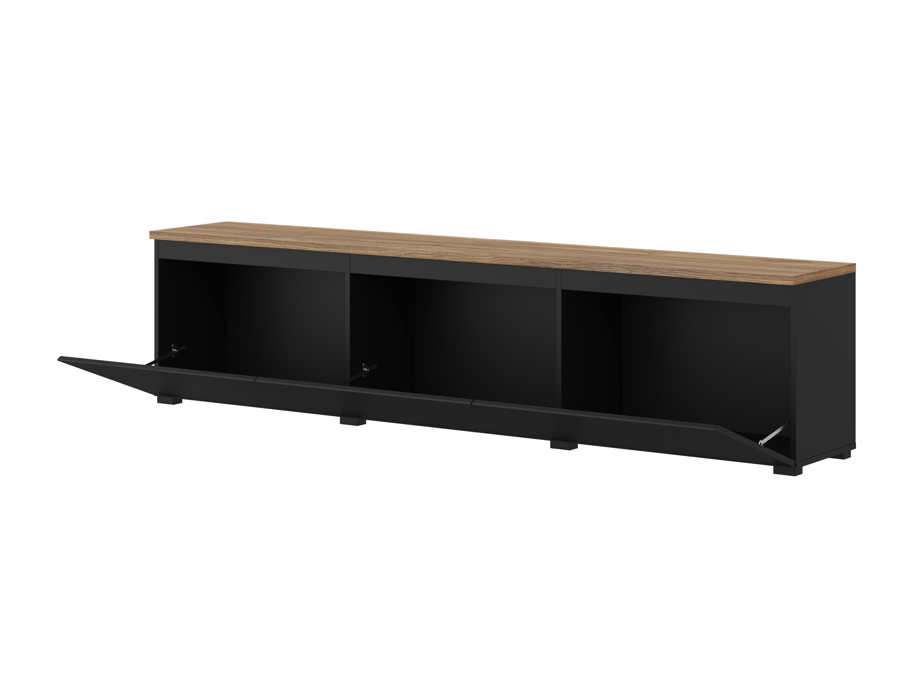 Conjunto para sala de estar Baletu 114 (Preto + Carvalho)