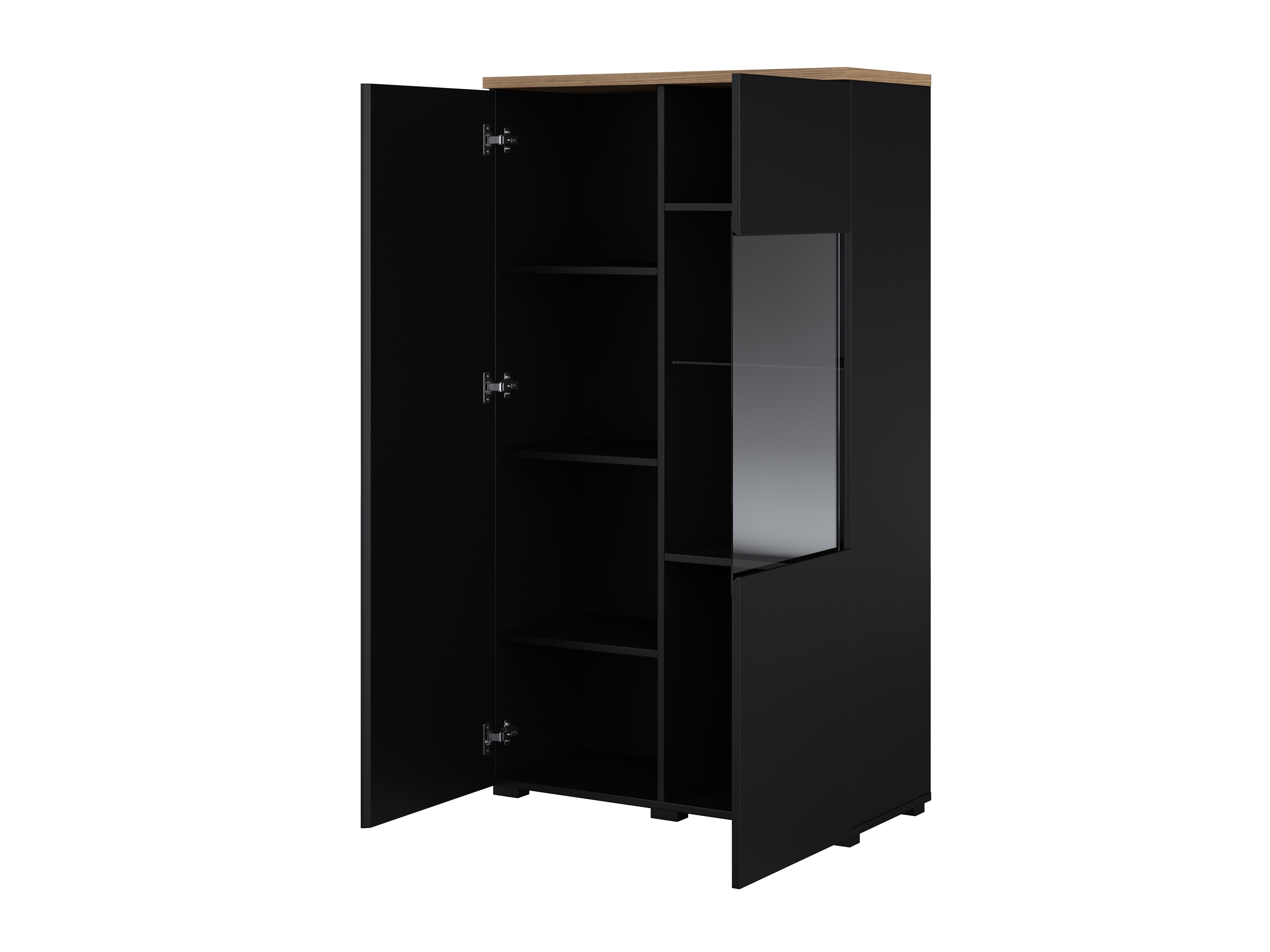 Conjunto para sala de estar Baletu 114 (Preto + Carvalho)