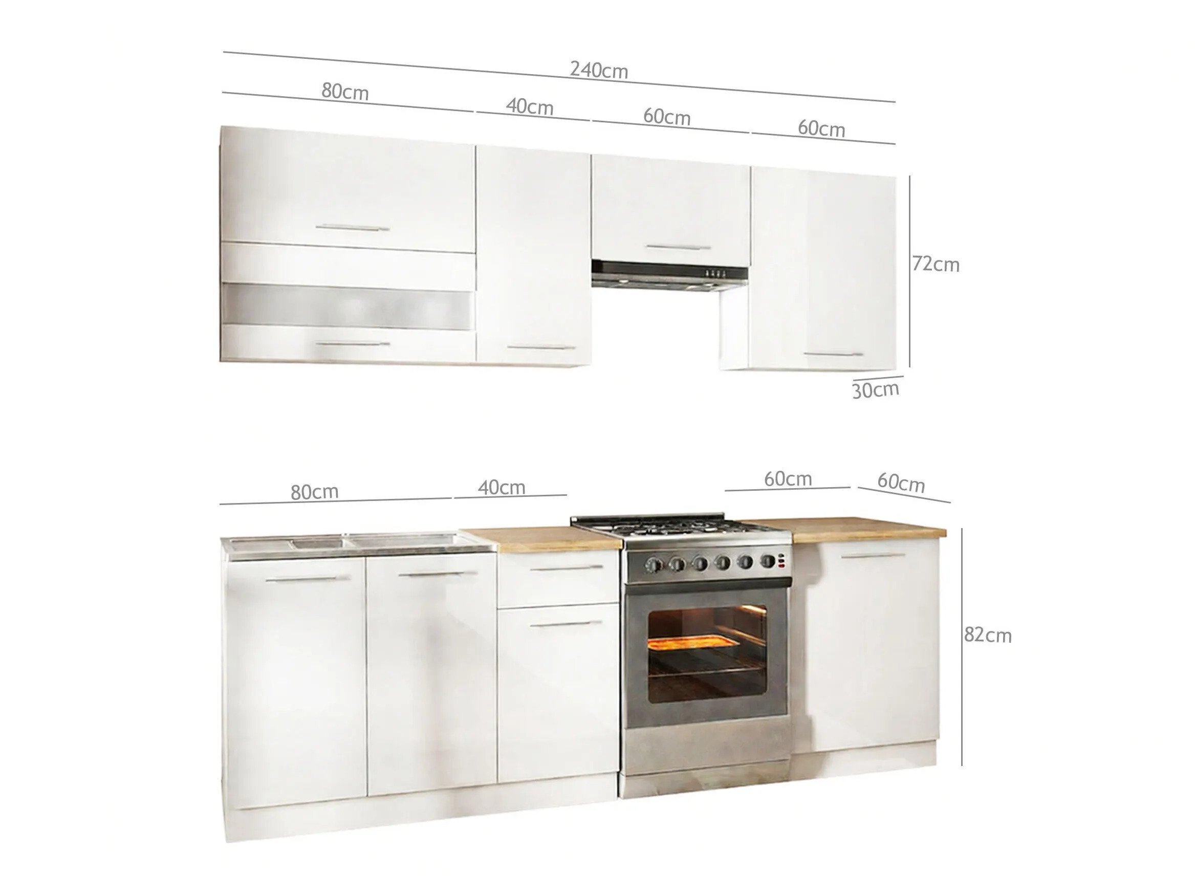 Conjunto de cozinha modular Tiffa Grey 106