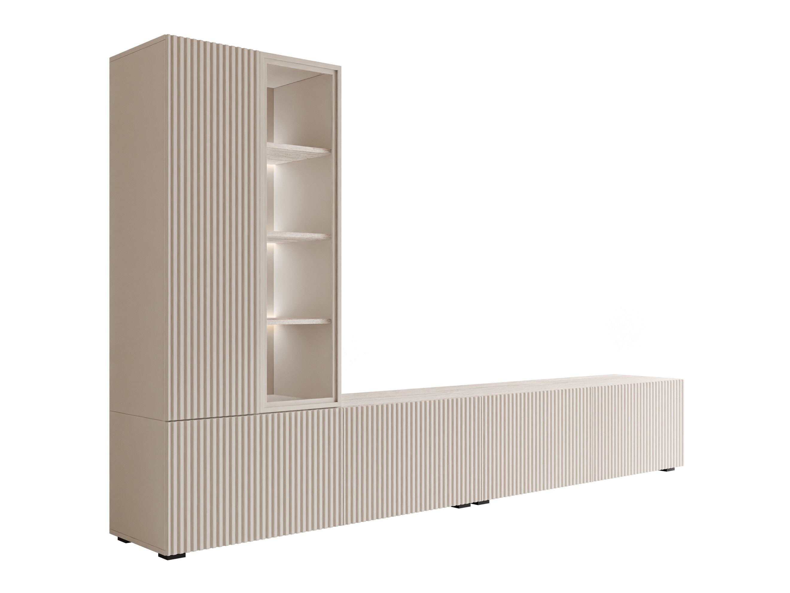 Conjunto para sala de estar Comfivo Tutelar (Caxemira + Claro Travertine)