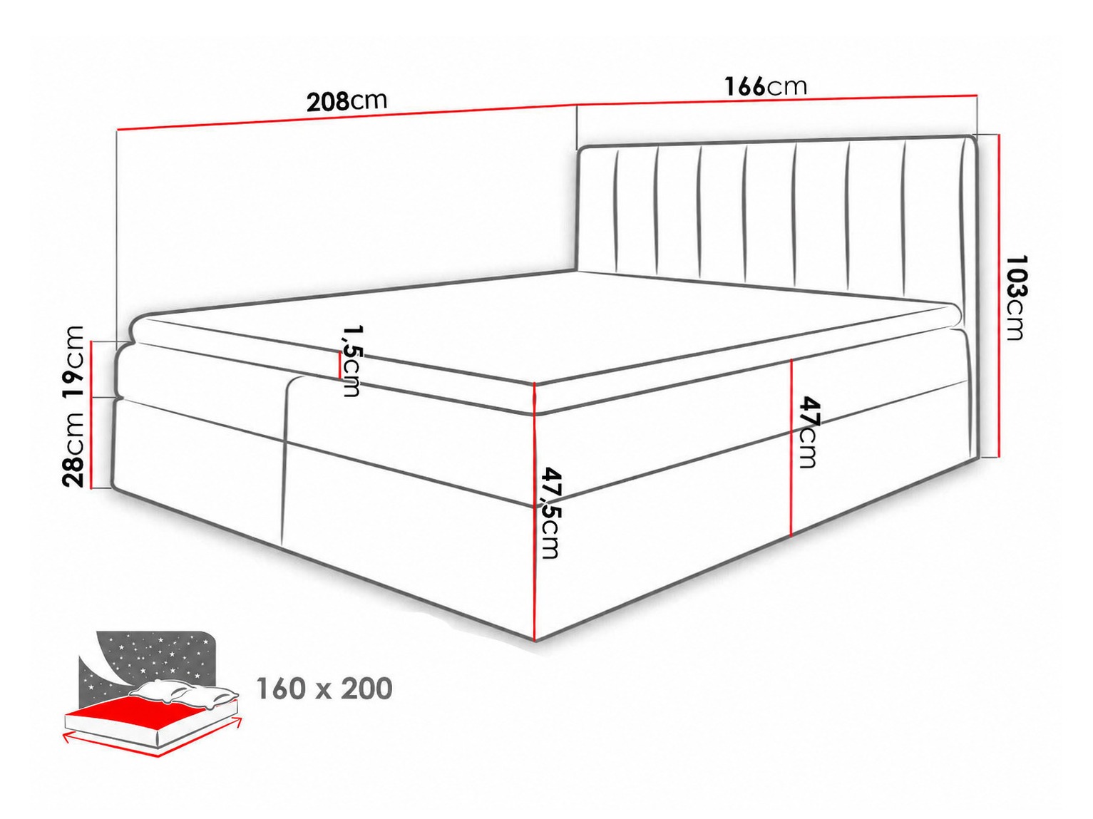 Cama continental Culina (Soft 017 + Ikar 09)