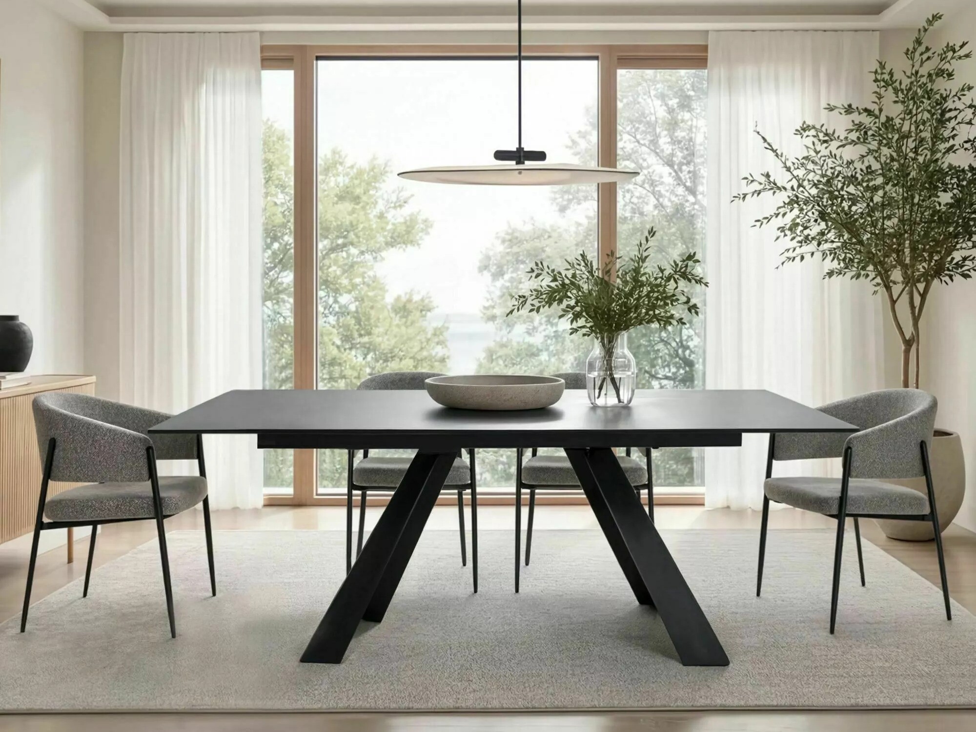 Cadeira Detroit 1053 (Cinzento + Mate Preto)