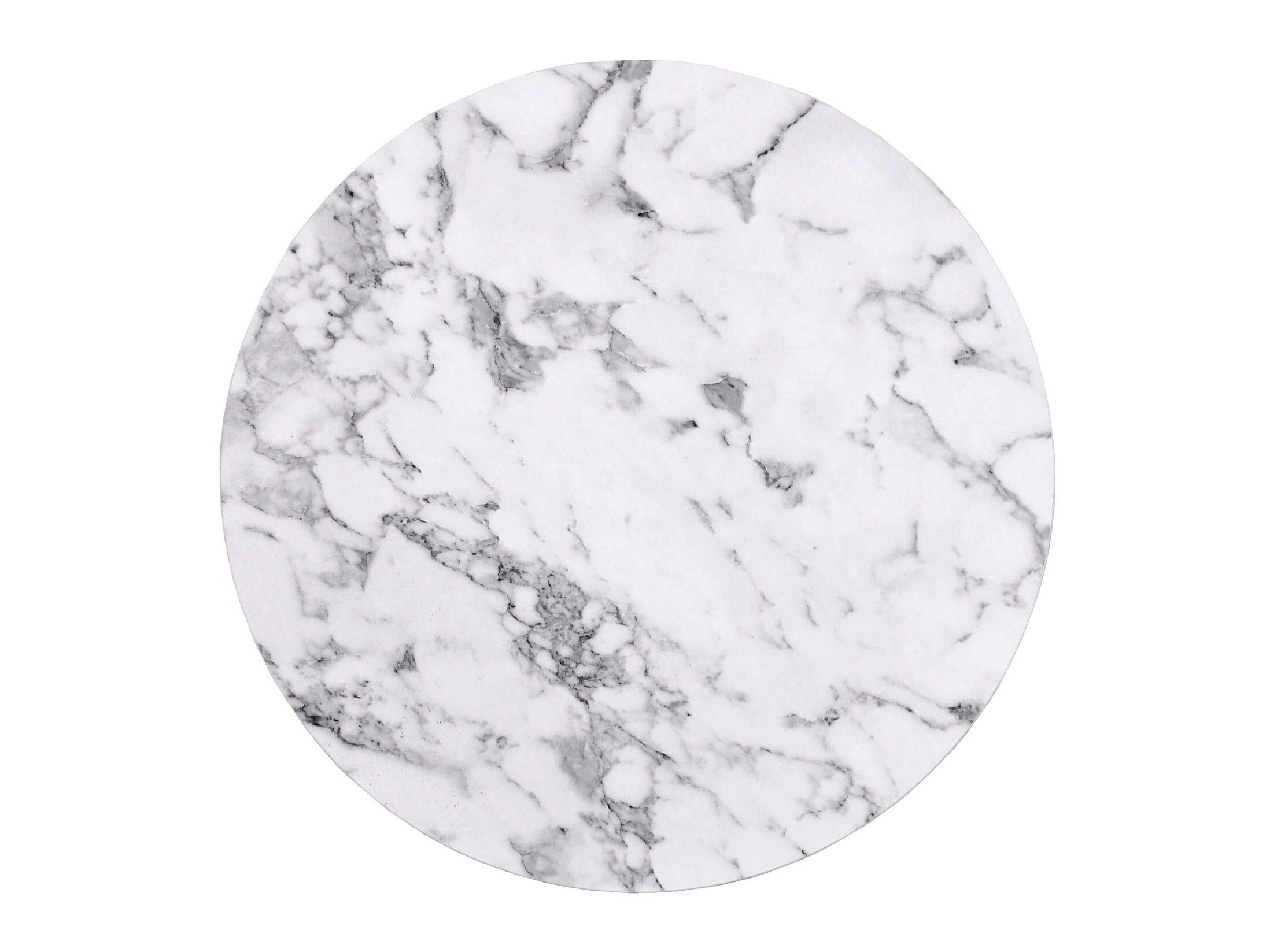 Conjunto de mesa de centro Houston 2213 (Marmore branco + Prateado)