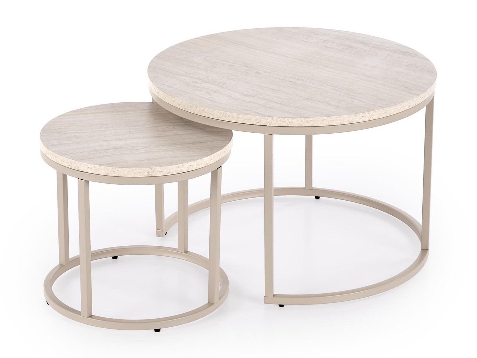 Conjunto de mesa de centro Houston 2213 (Travertino claro + Caxemira)