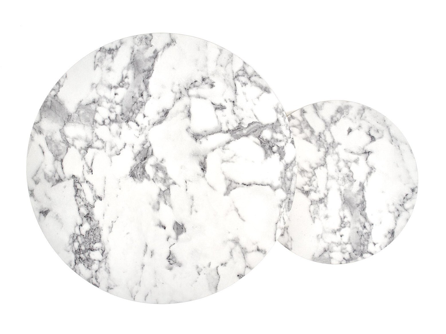 Conjunto de mesa de centro Houston 2213 (Marmore branco + Dourado)
