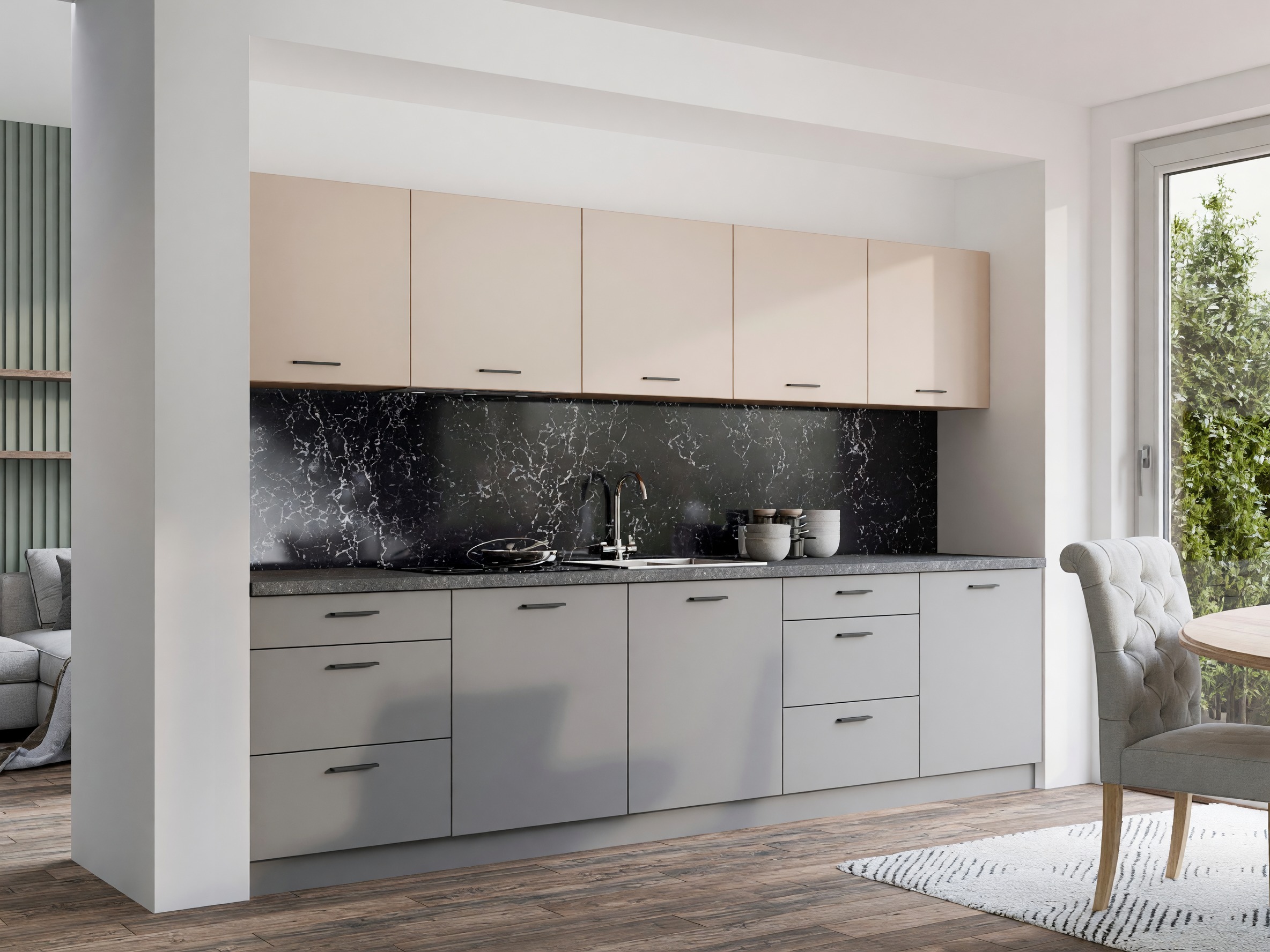 Conjunto de cozinha modular Ati Cashmere Grey 101