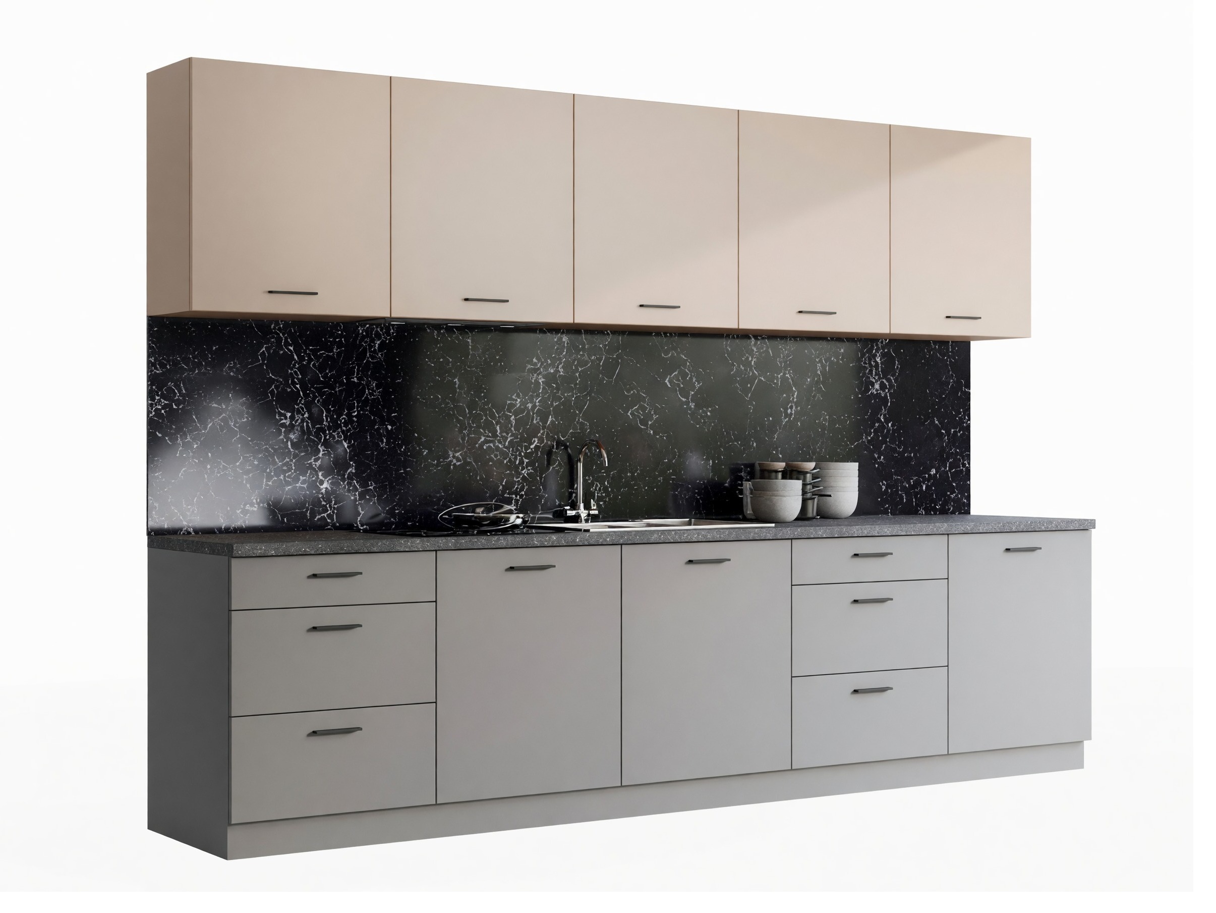 Conjunto de cozinha modular Ati Cashmere Grey 101