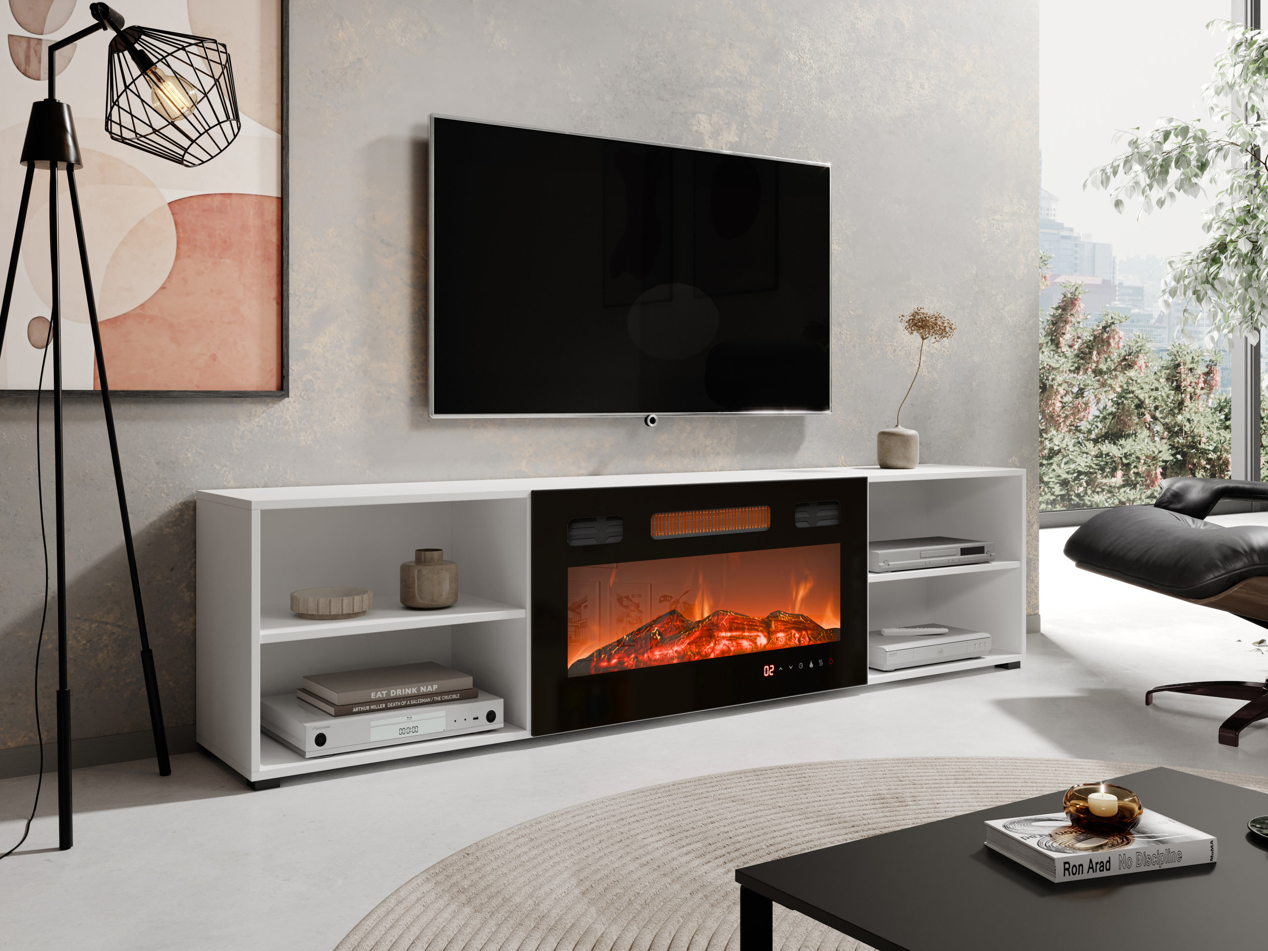 Móvel de TV Charlotte 191 (Branco + Preto)