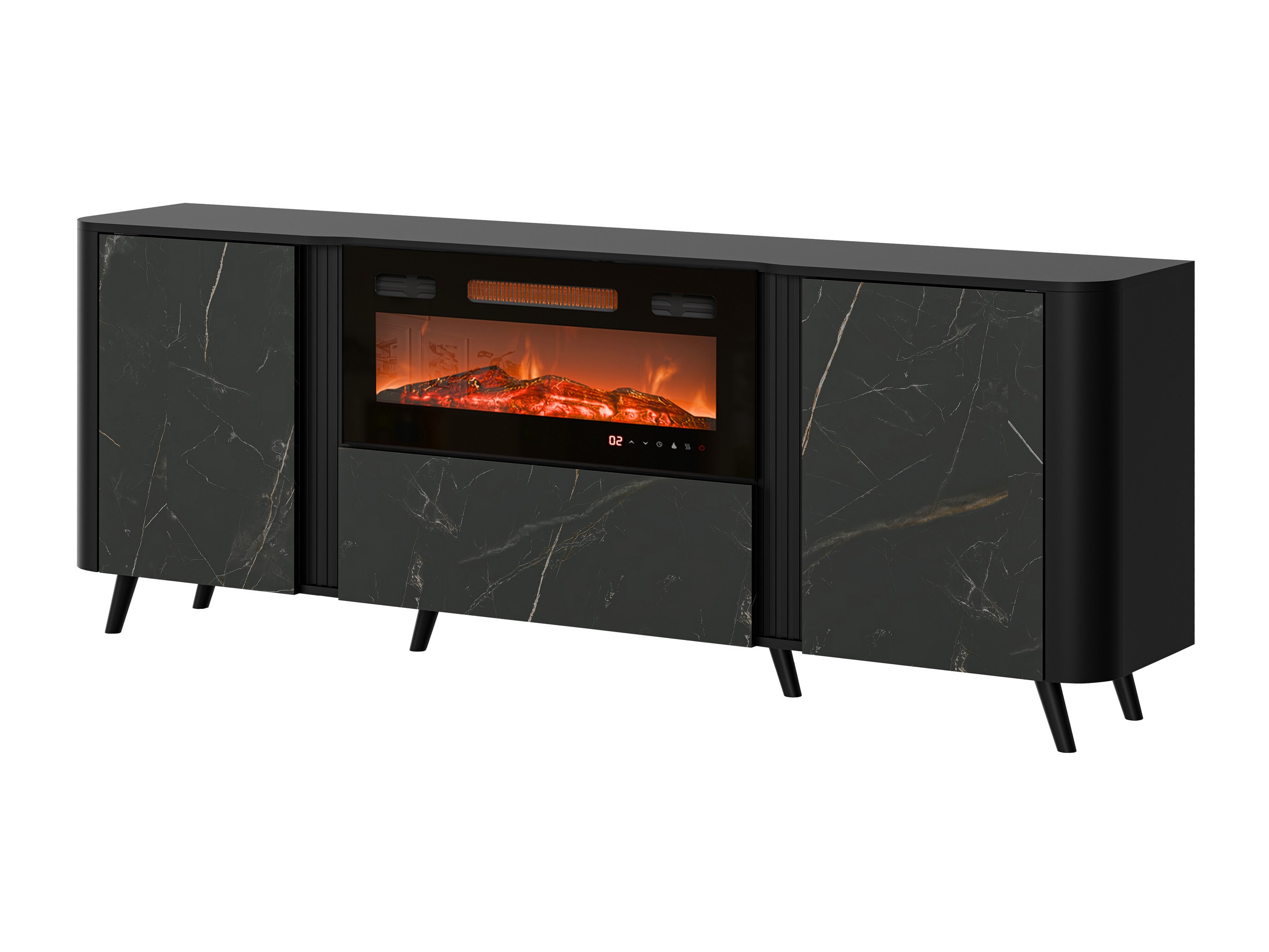 Aparador Modus I (Preto + Mármore preto)