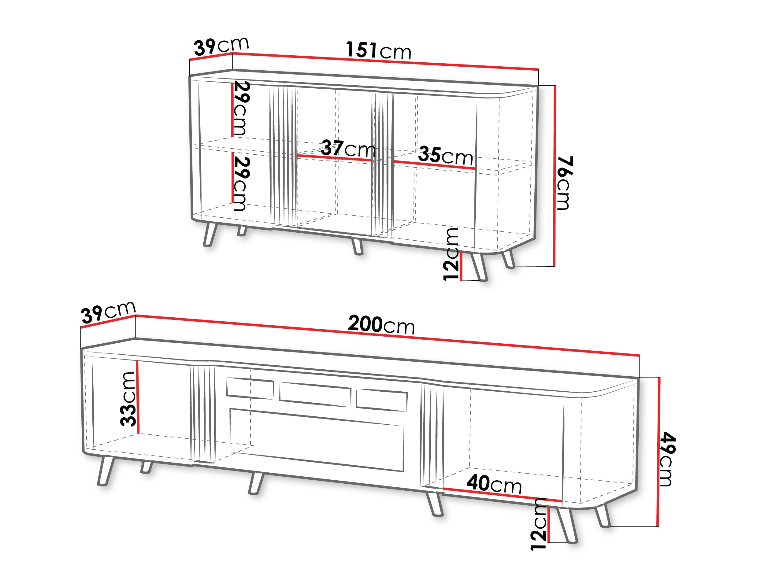 Conjunto para sala de estar Modus (Caxemira + Preto)