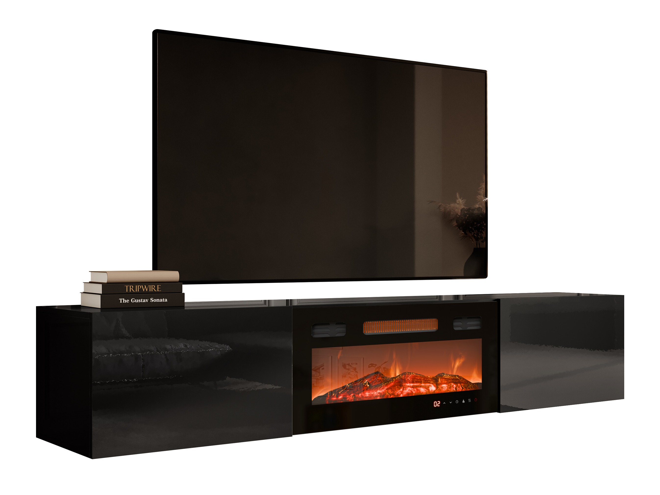 Móvel de TV Imago I (Preto + Preto brilhante)