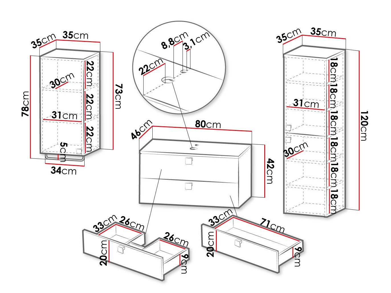 Conjunto para casa de banho SP7270