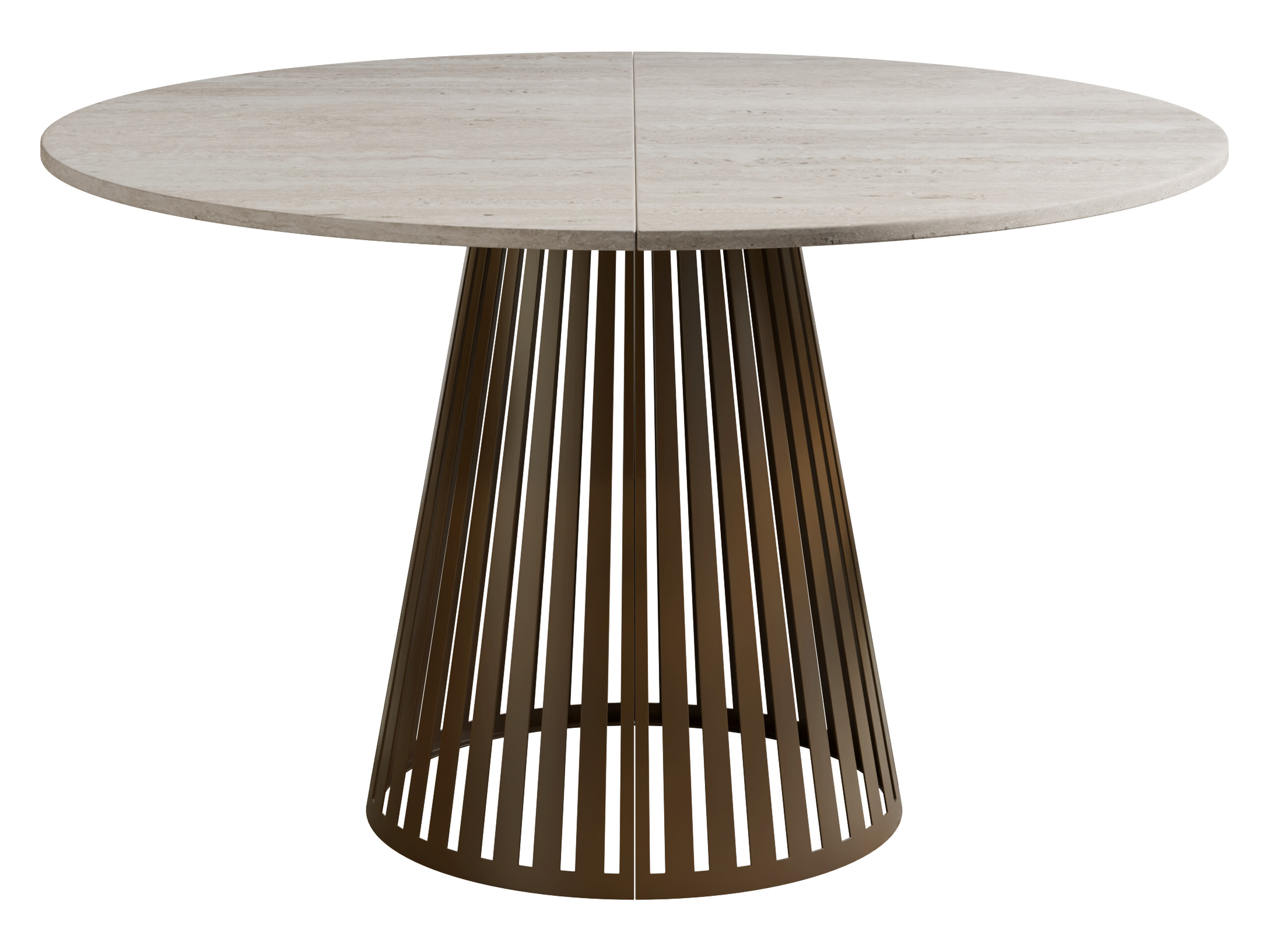 Mesa Prudentia II (Travertino claro + Castanho)