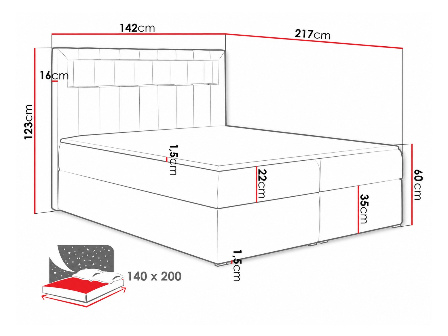 Cama continental Pomum (Soft 017)