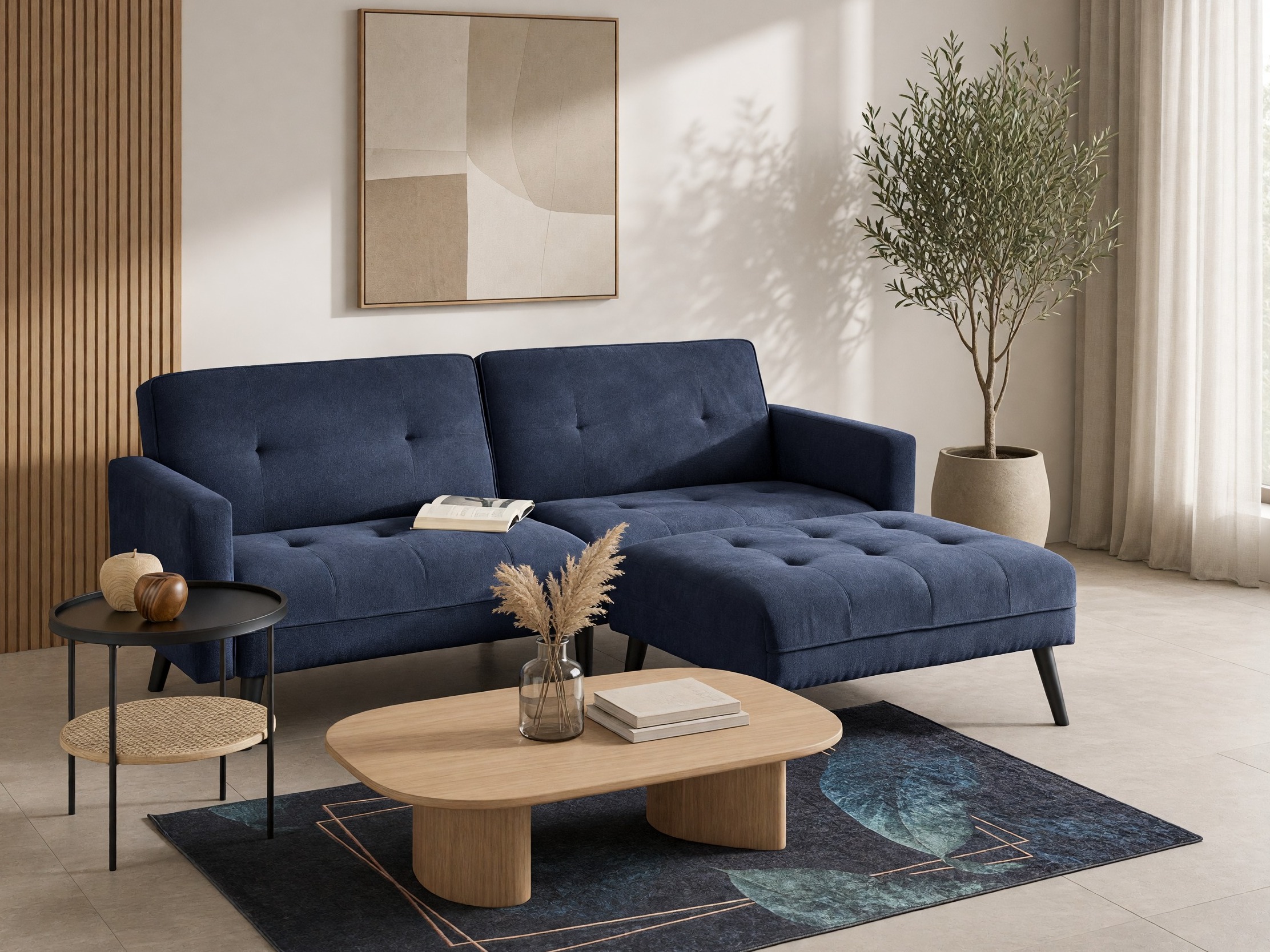 Conjunto de mobiliário com estofo Houston 1732 (Azul)