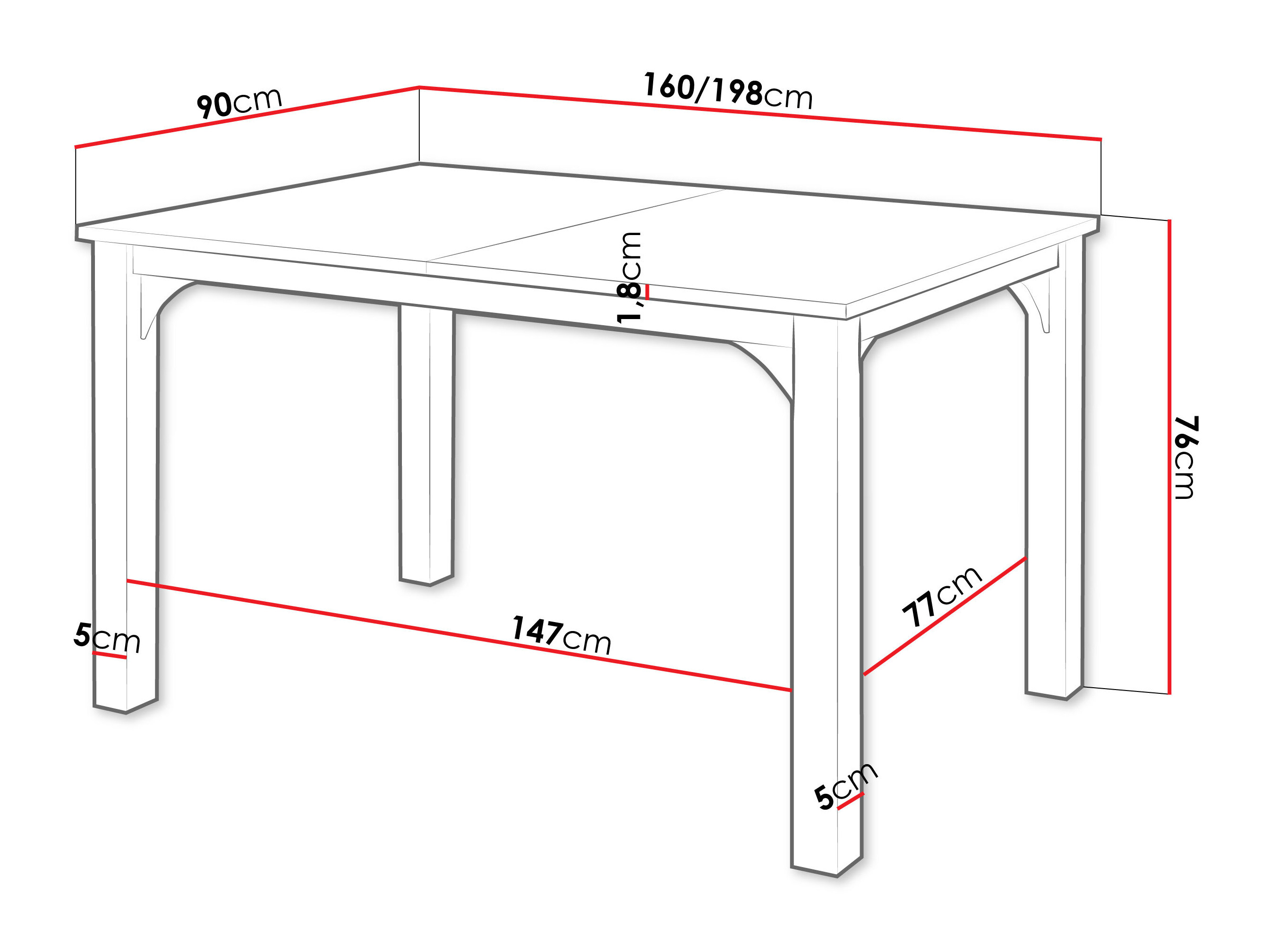 Mesa Oswego 137 (Marmore branco + Preto)