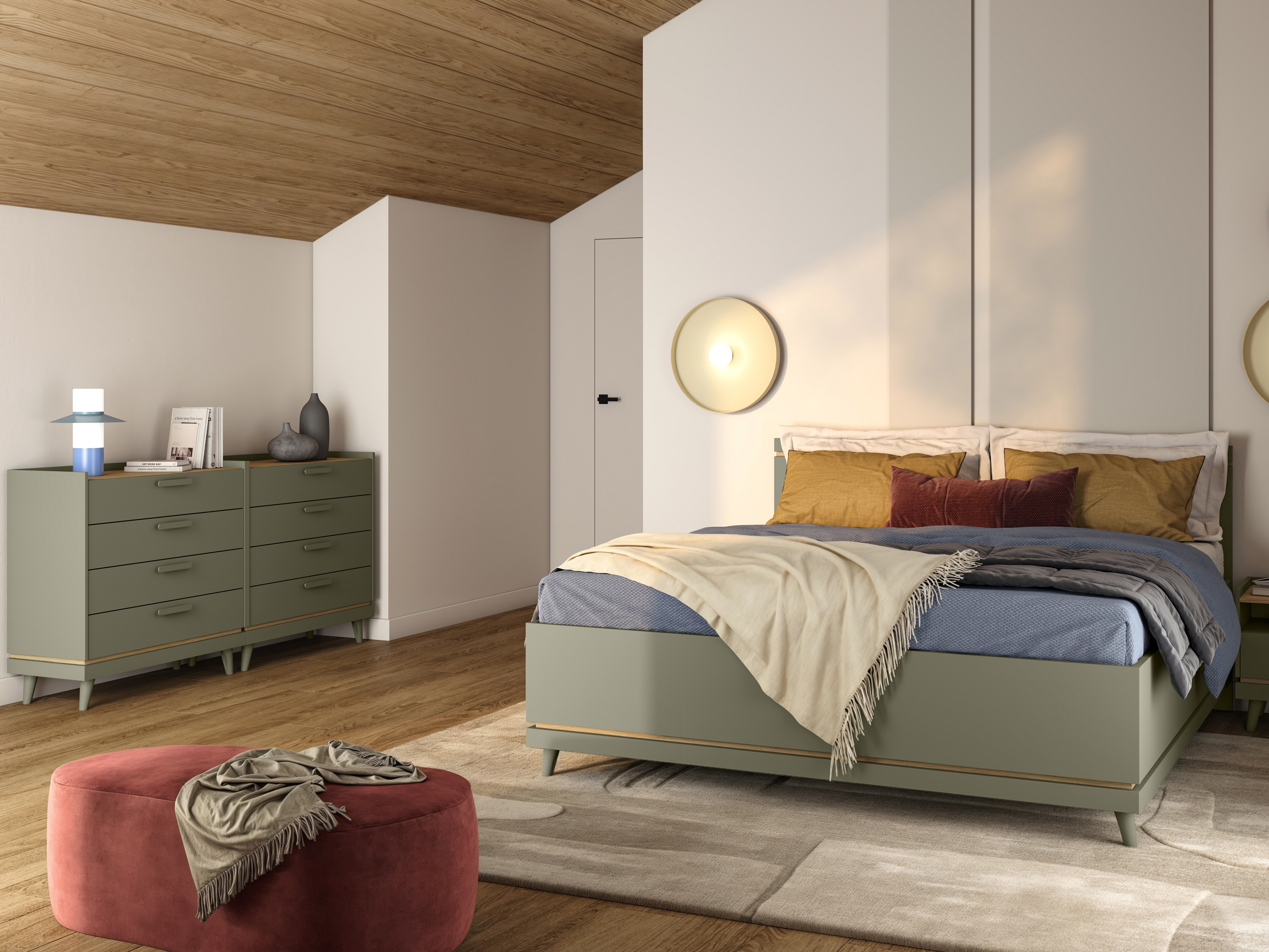 Cómoda Fertalu 104 (Verde + Carvalho)