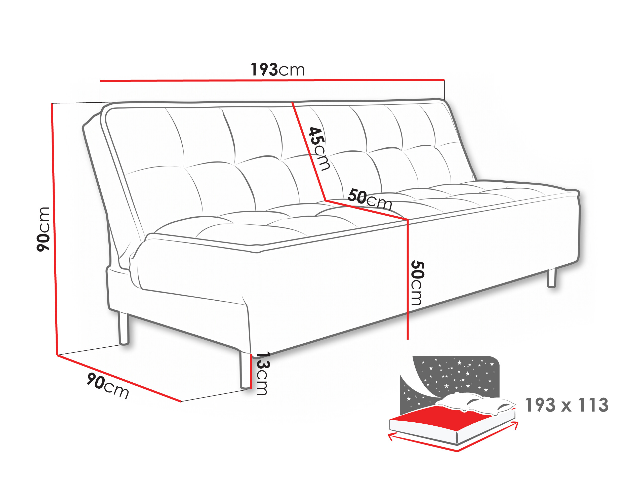 Sofá-cama Lufkin 149 (Curio 09)