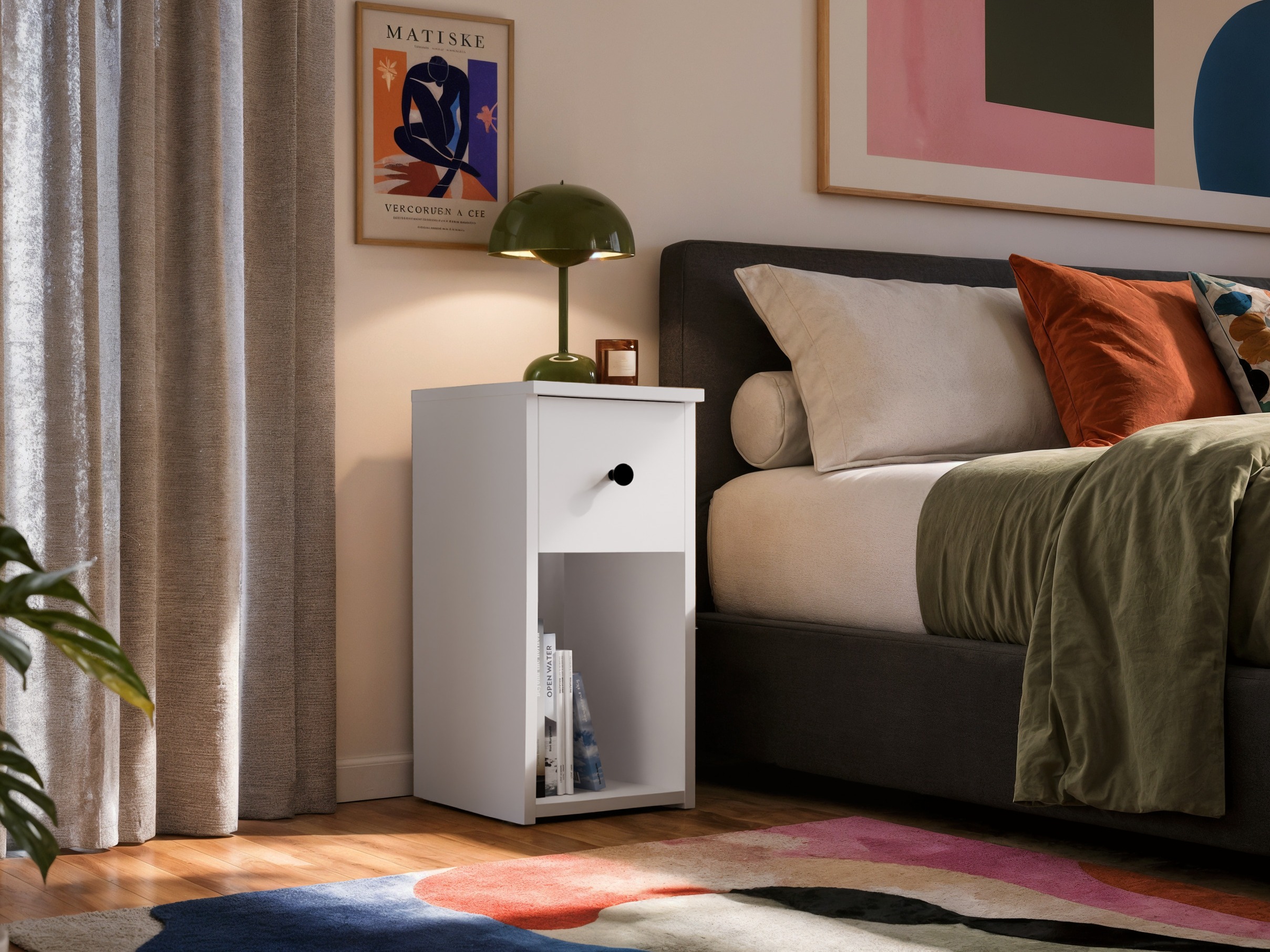 Mesa de cabeceira Mandeville 409 (Branco)
