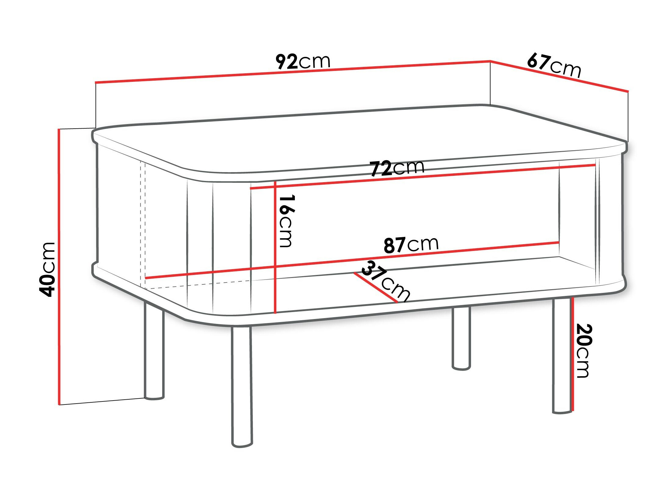 Mesa de centro Larala 103 (Bege acinzentado)