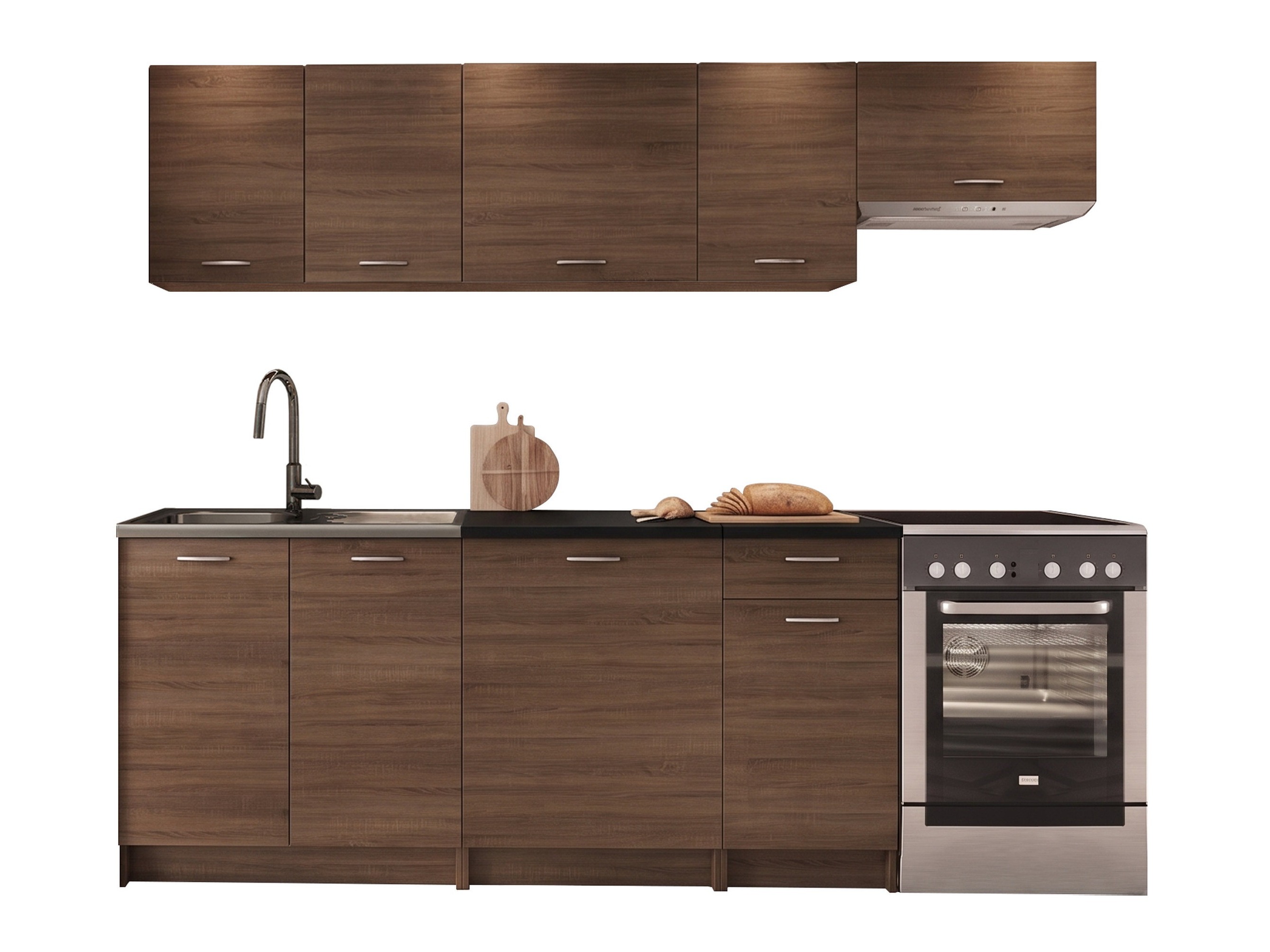 Conjunto para cozinha Ota II (Nogueira + Preto)
