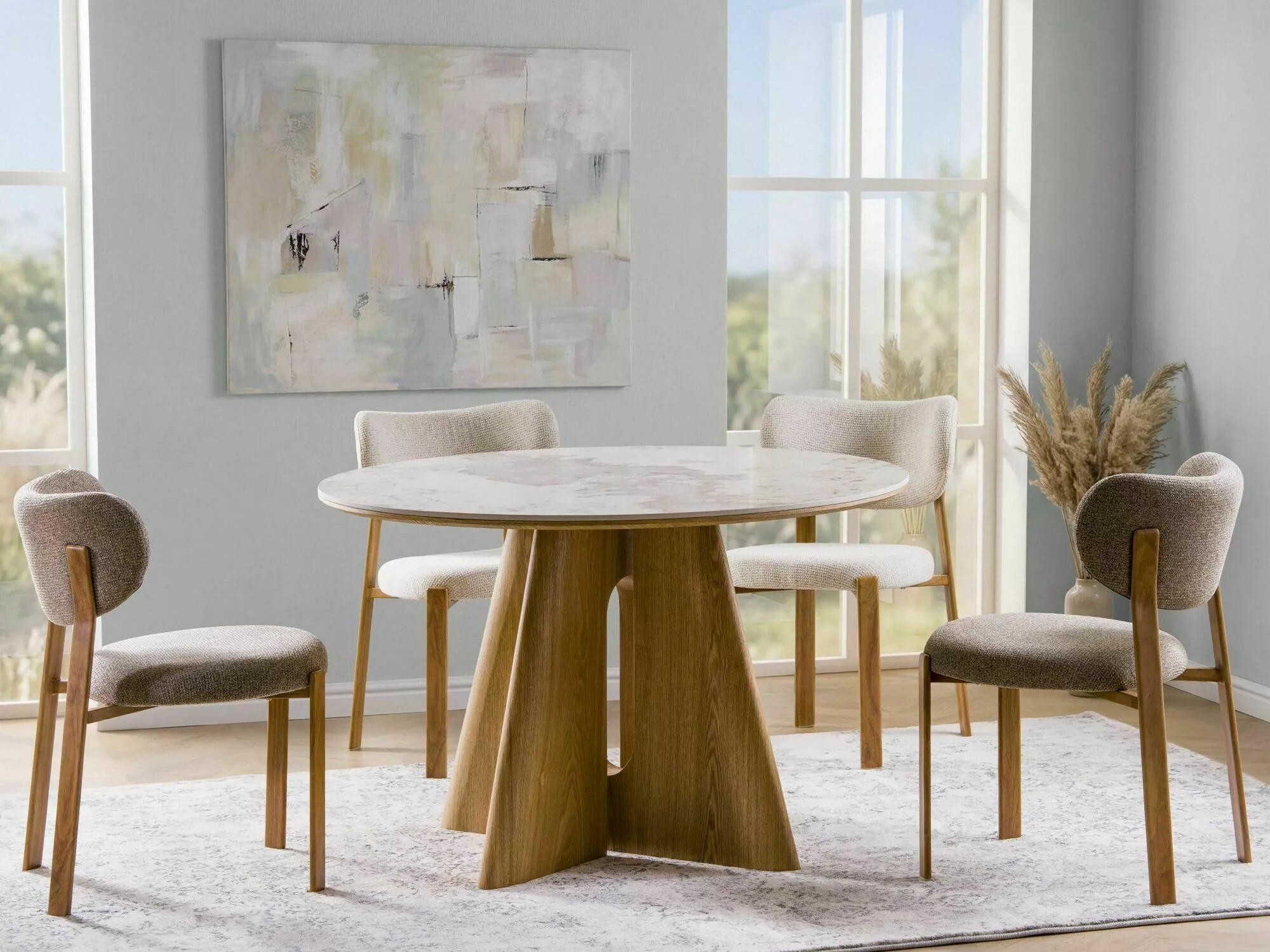 Mesa Detroit 1073 (Padrão de pedra + Carvalho)
