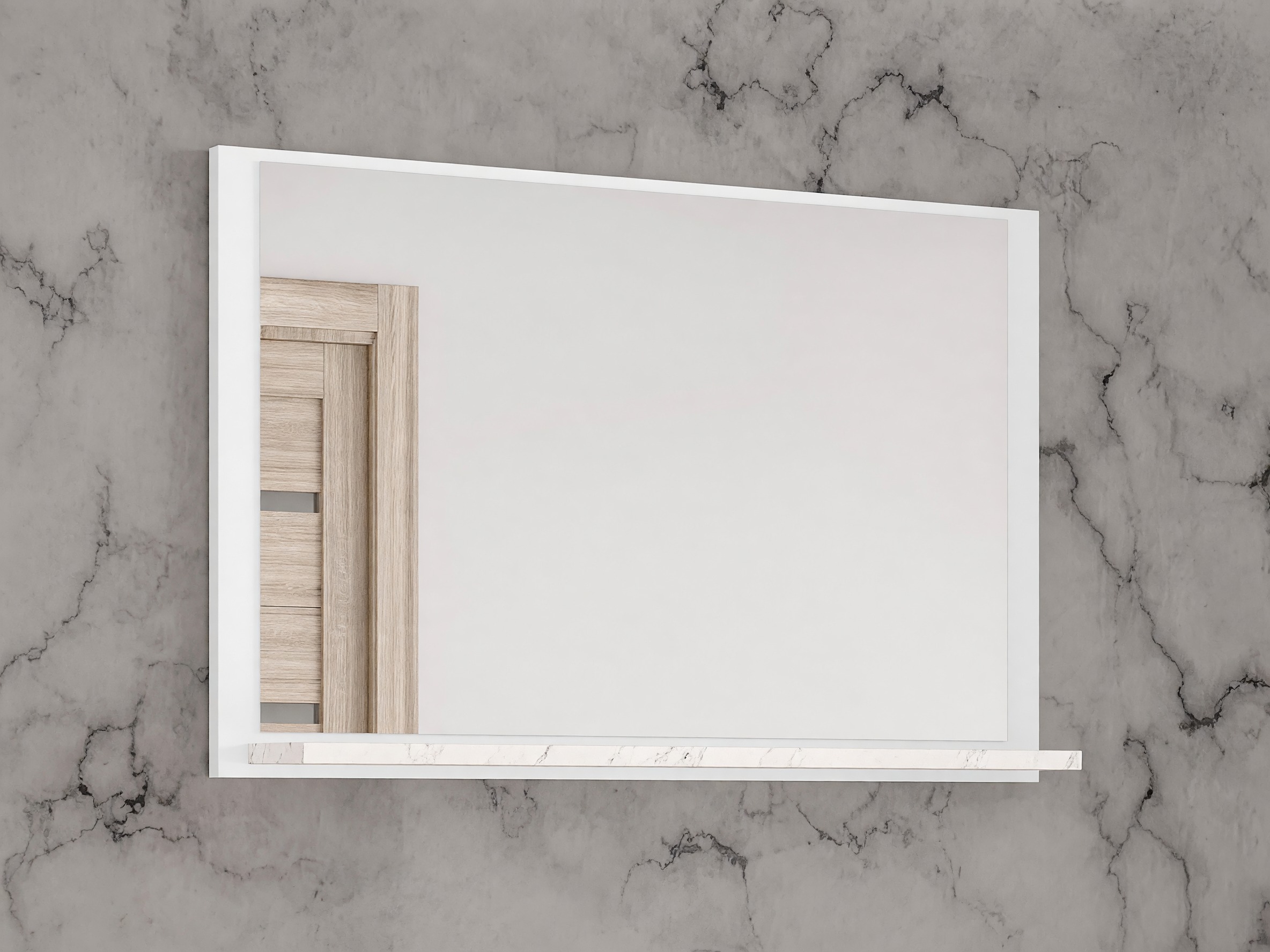 Espelho para casa de banho Salus (Branco + Marmore branco)