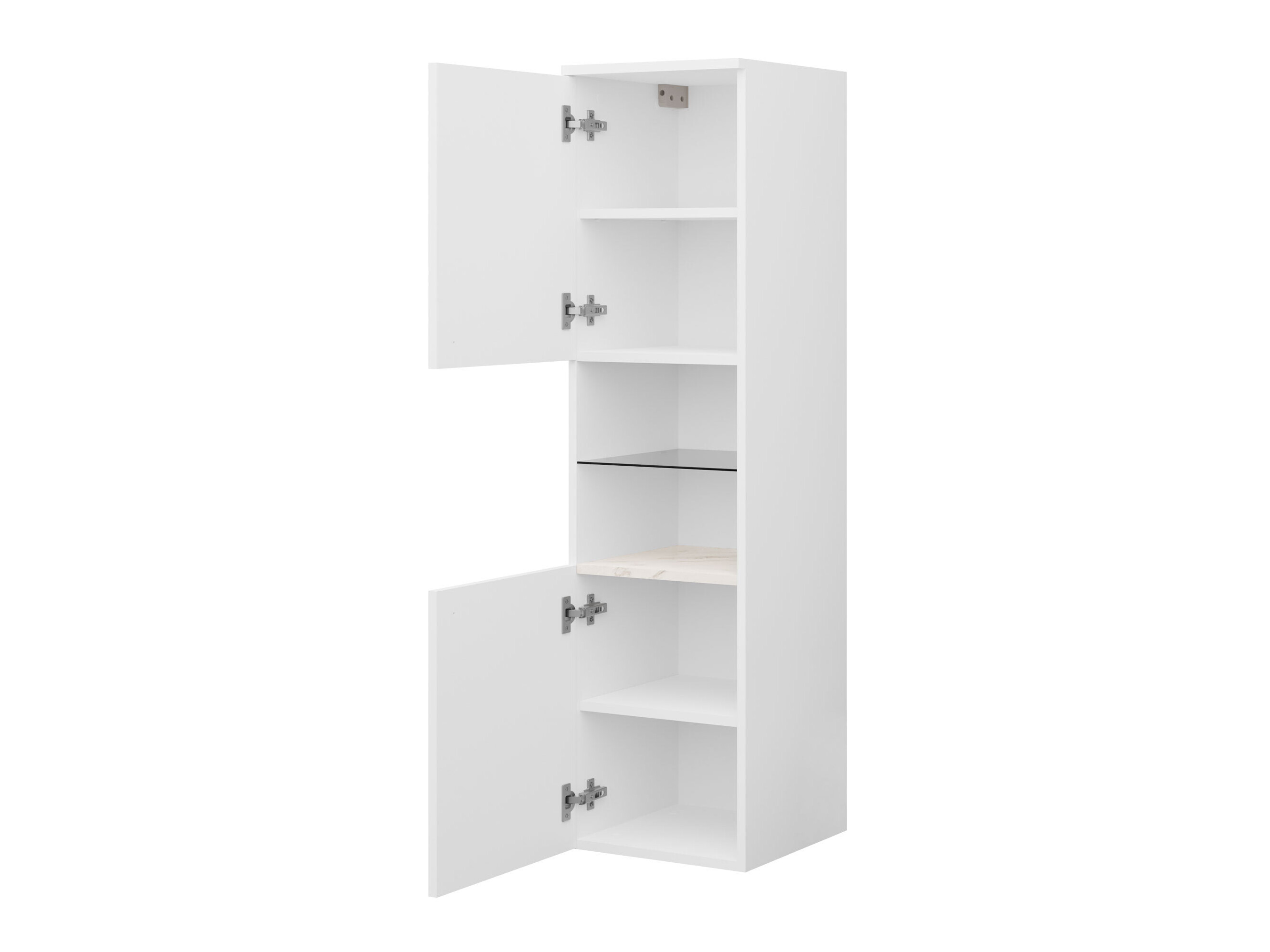 Armário montado na parede para casa de banho Salus (Branco + Marmore branco)
