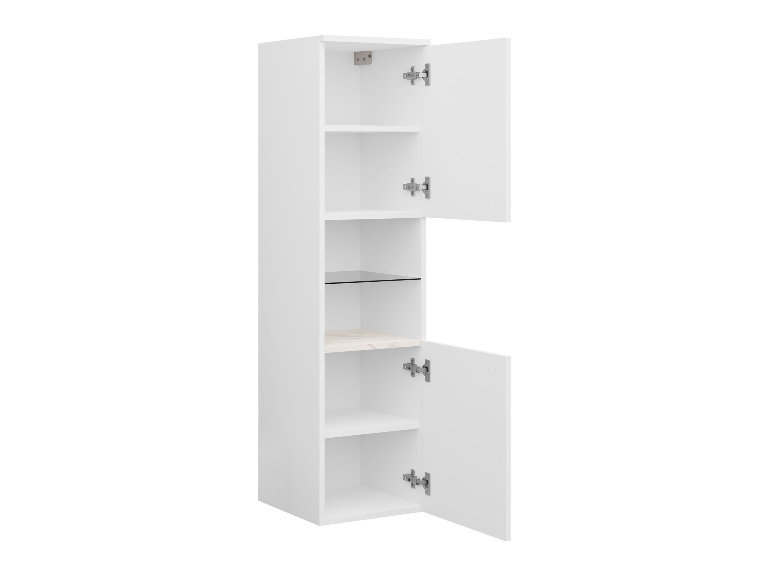 Armário montado na parede para casa de banho Salus (Branco + Marmore branco)