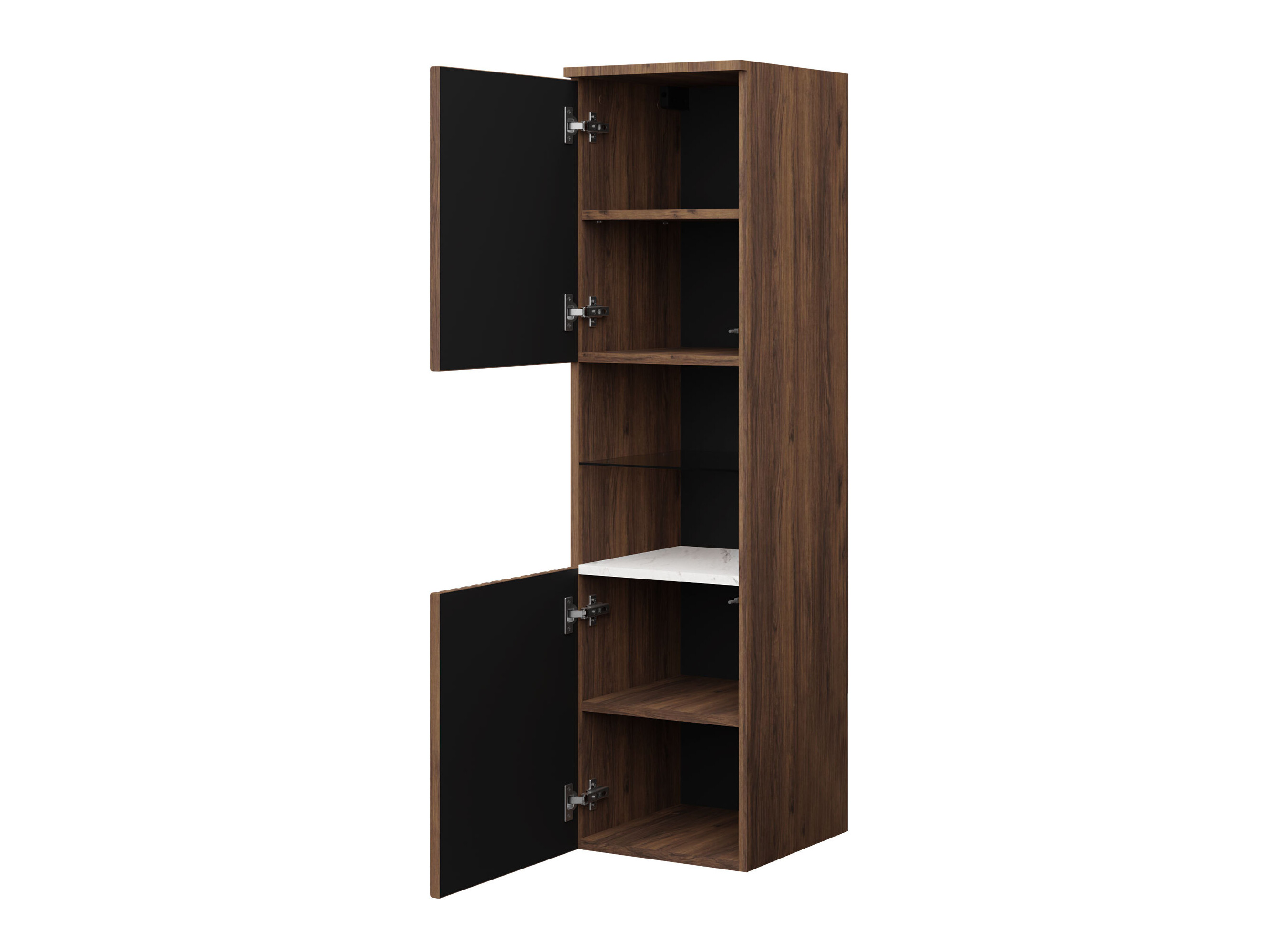 Armário montado na parede para casa de banho Nauta (Branco + Marmore branco)