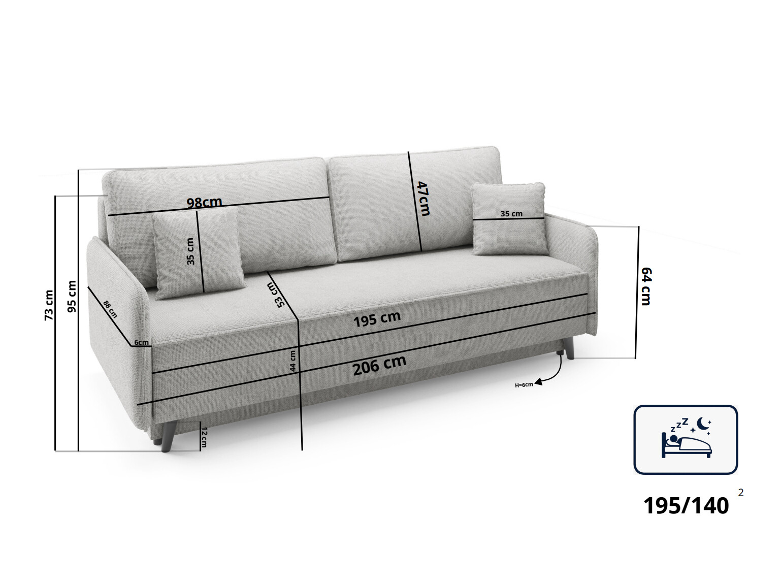 Sofá-cama Alton 112 (Garden 18)