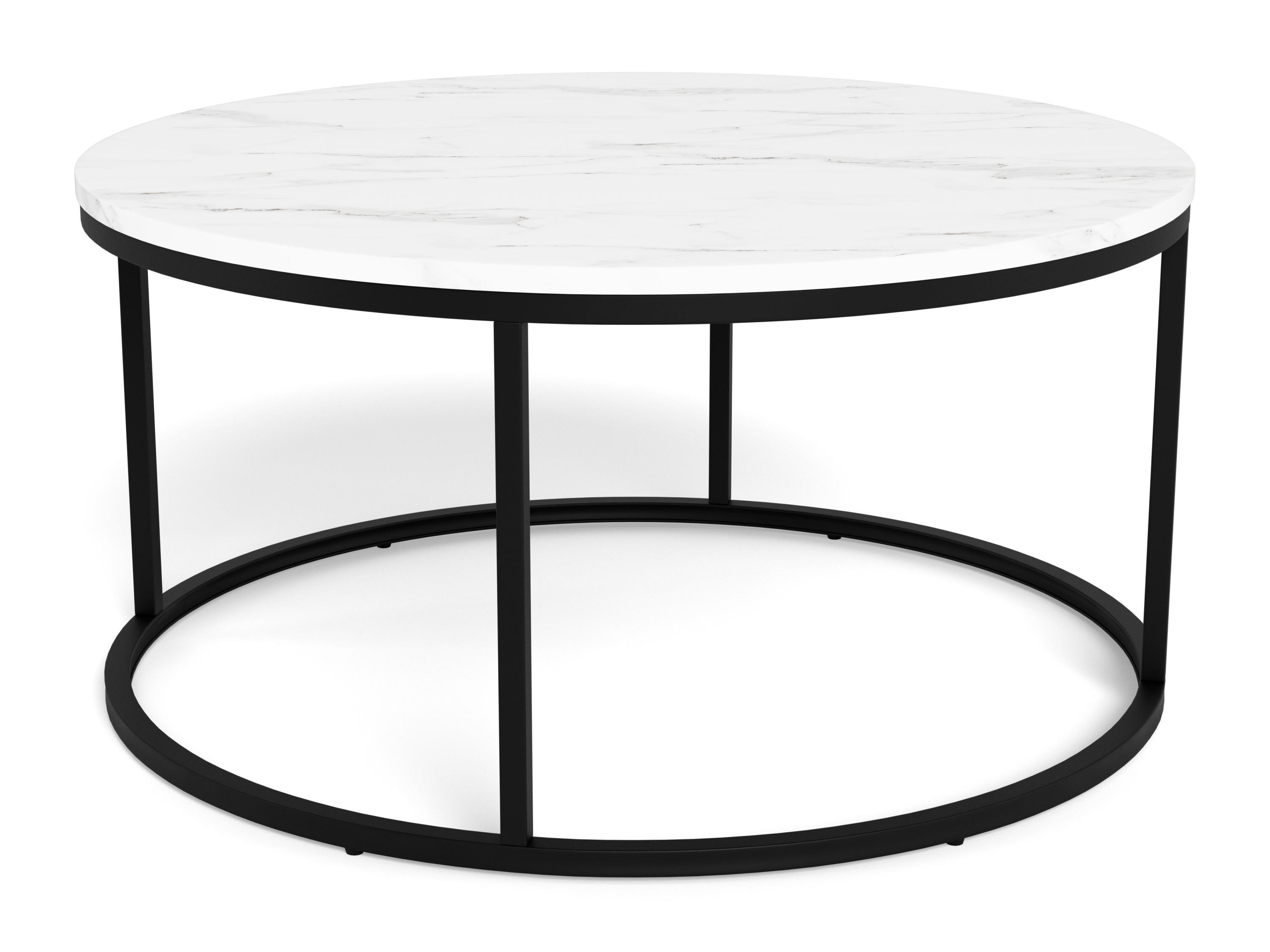 Mesa de centro Norsica 692 (Preto + Marmore branco)