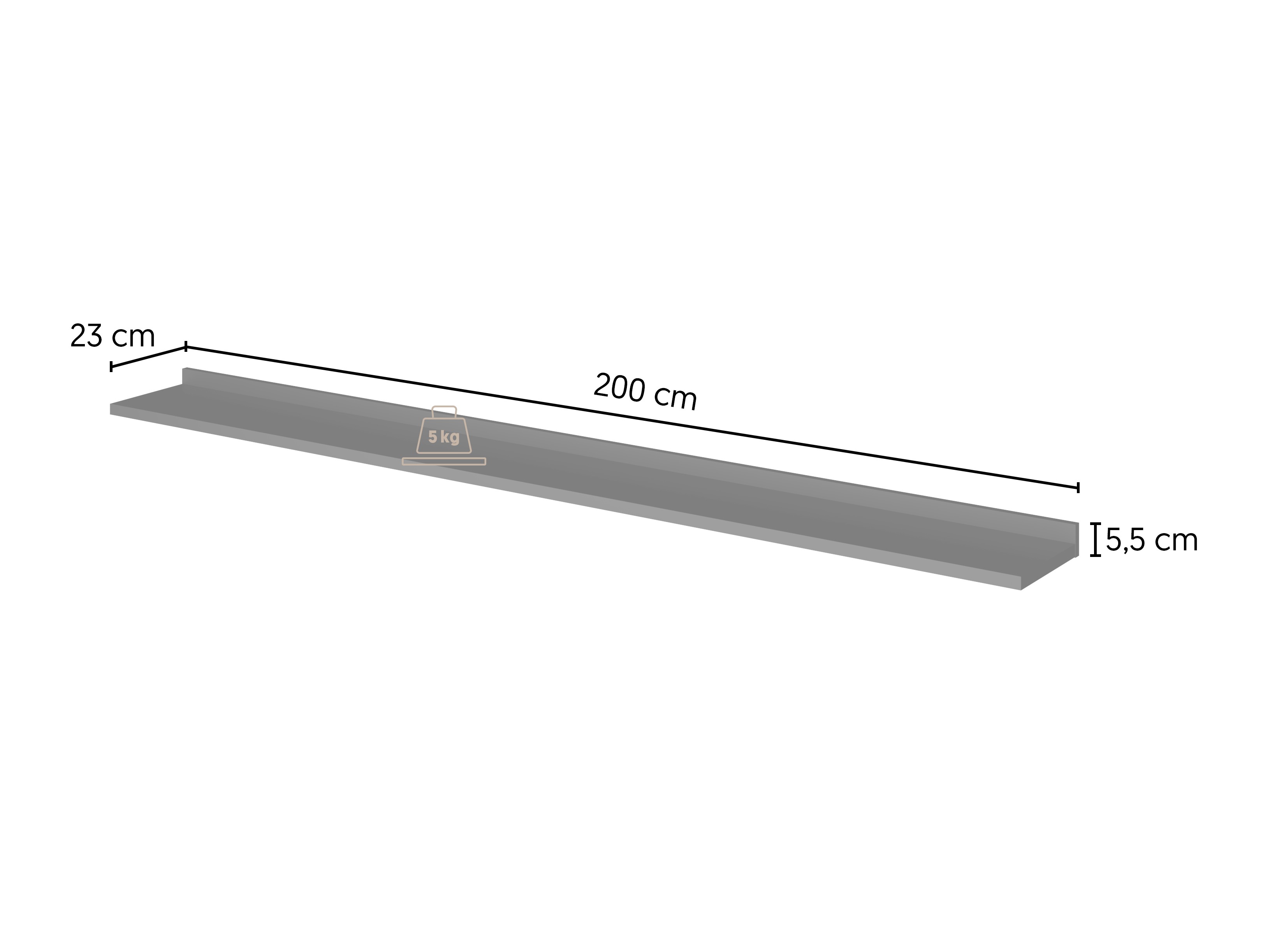 Estante de parede Talevaro 100 (Preto)