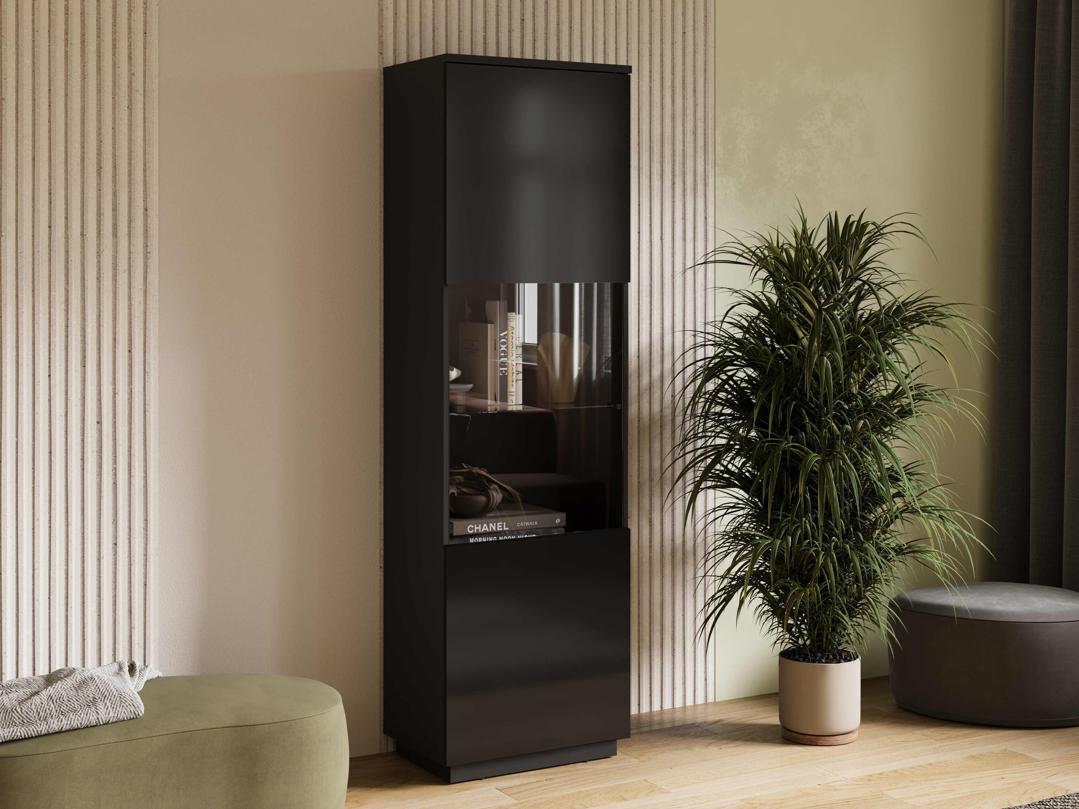 Estante Talevaro 101 (Preto + Preto brilhante)