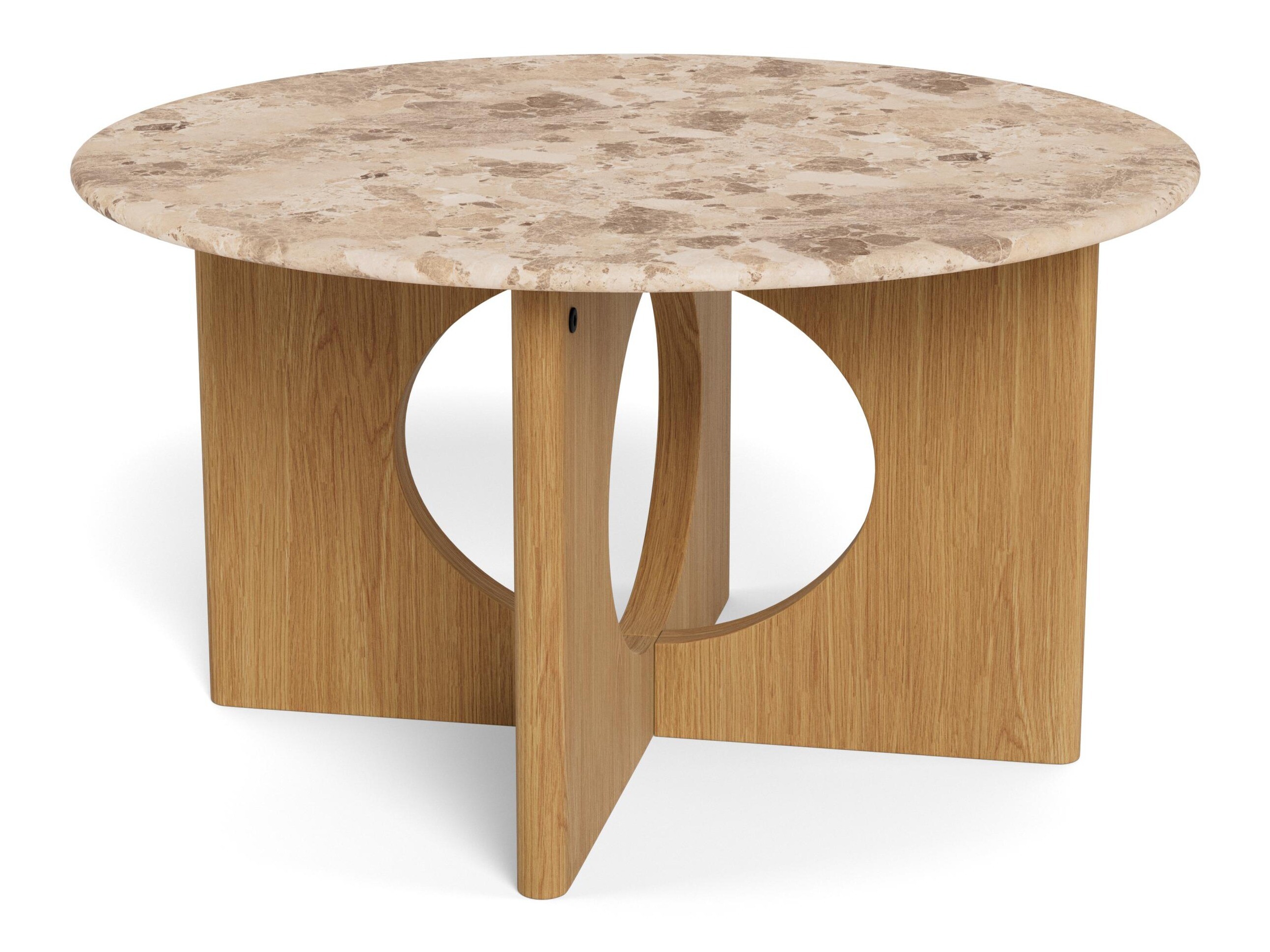 Mesa de centro Norsica 1112 (Carvalho claro + Mármore marrom)