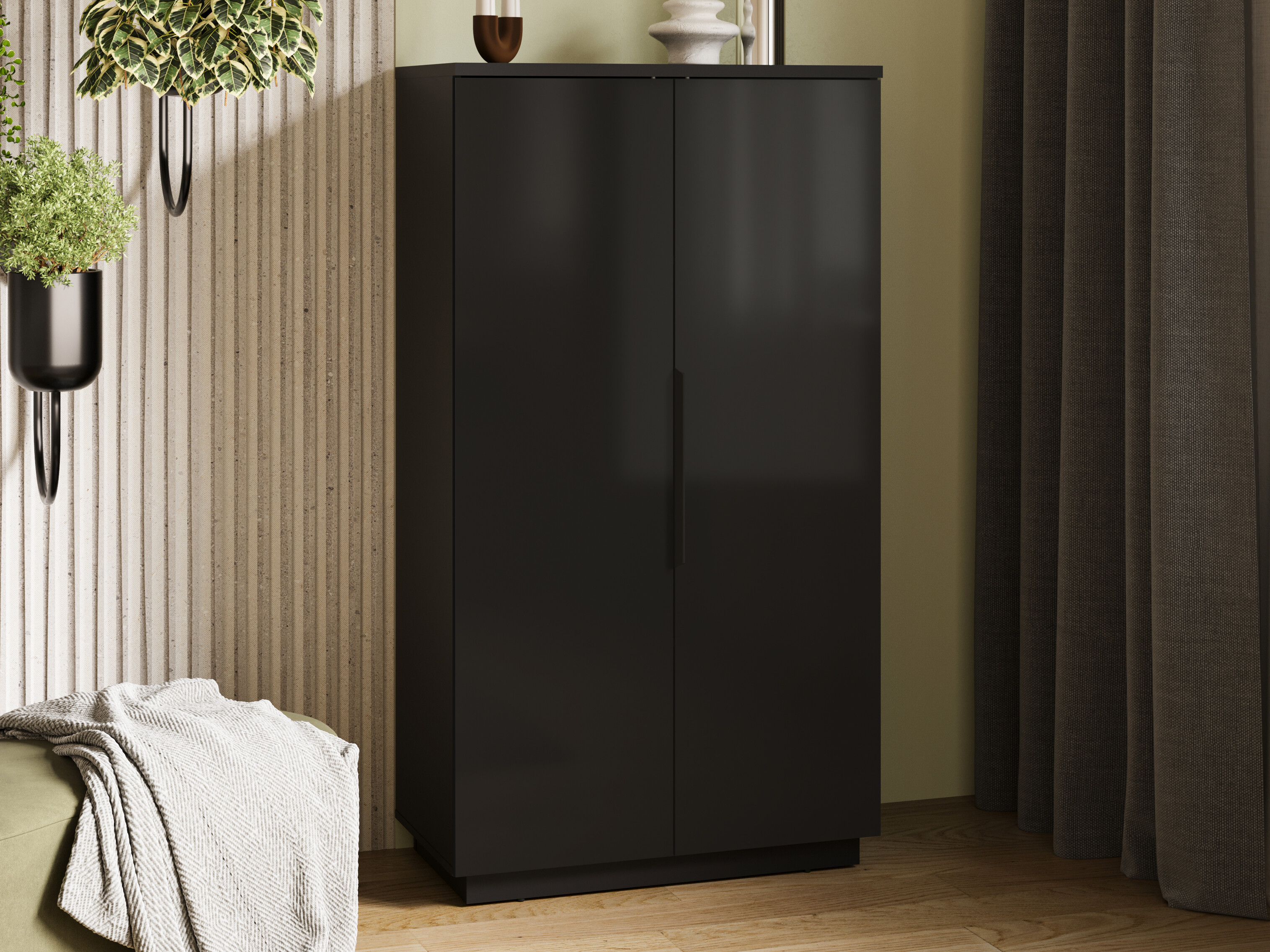 Estante Talevaro 104 (Preto + Preto brilhante)