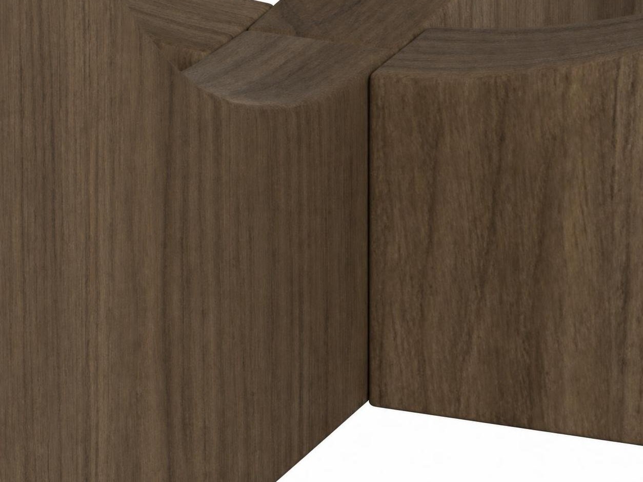 Mesa de centro Norsica 1112 (Carvalho escuro + Mármore marrom)