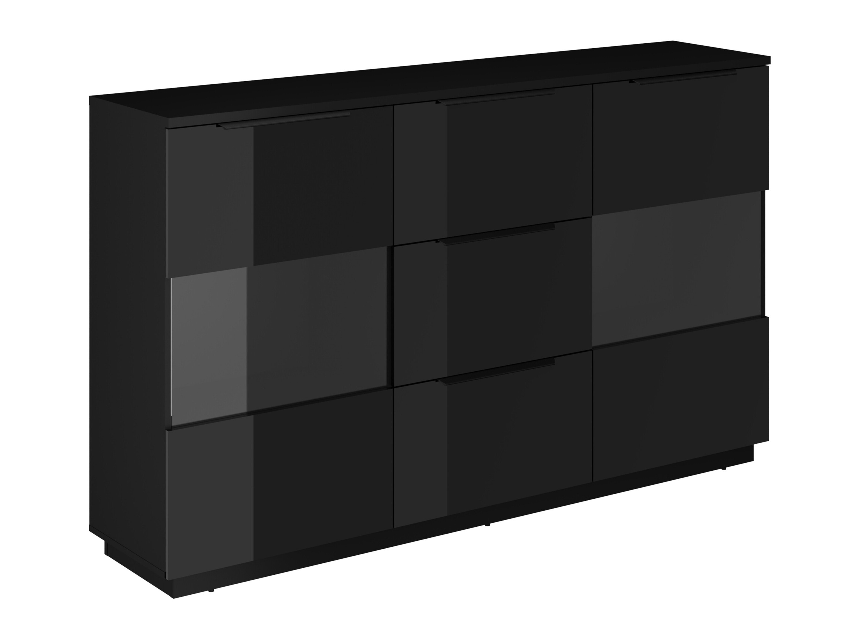 Cómoda Talevaro 105 (Preto + Preto brilhante)