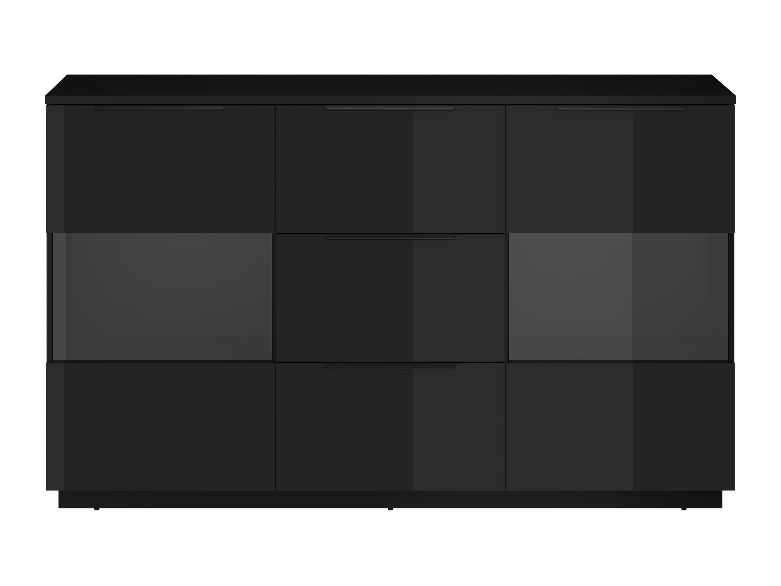 Cómoda Talevaro 105 (Preto + Preto brilhante)