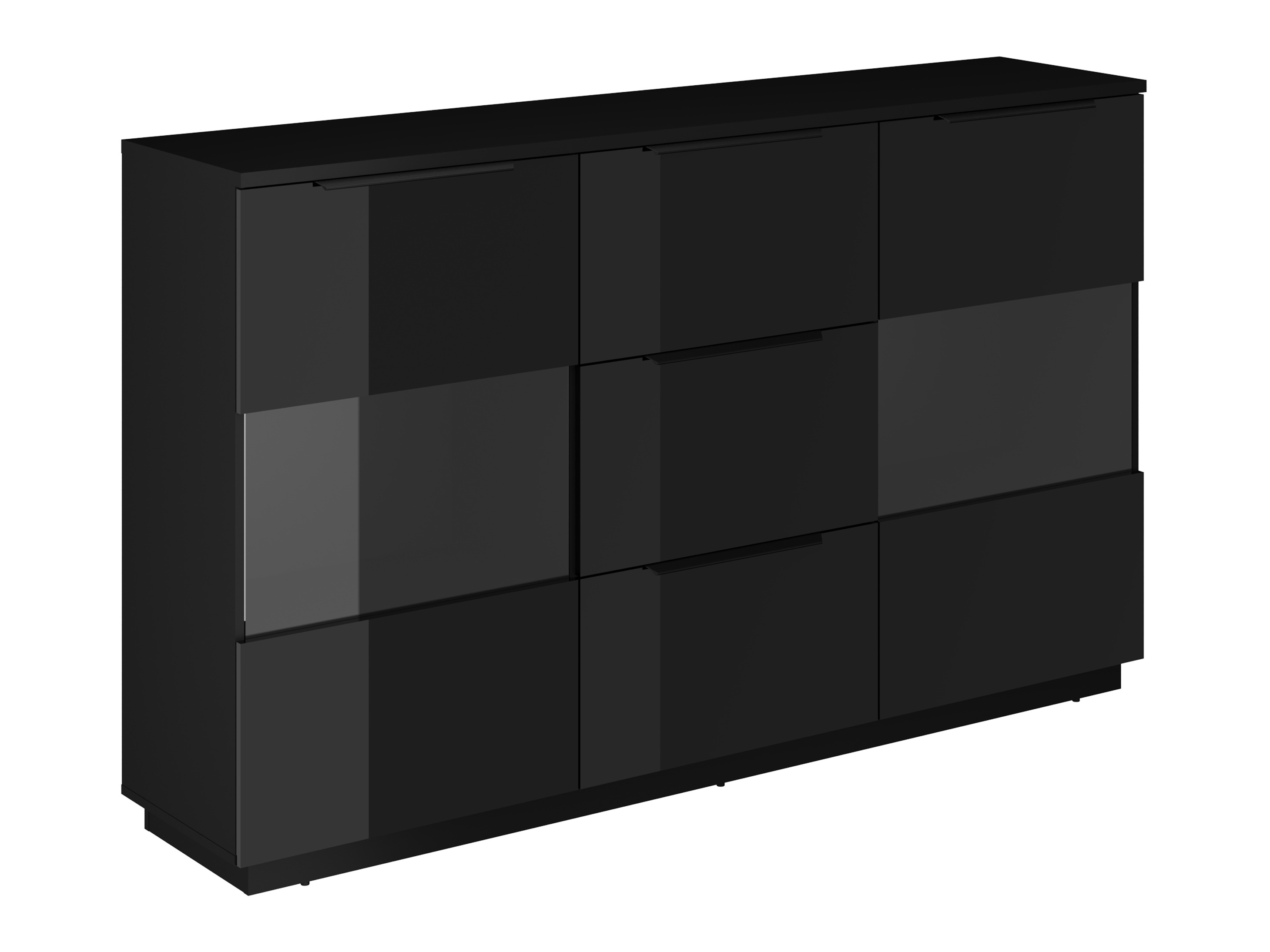 Cómoda Talevaro 105 (Preto + Preto brilhante)