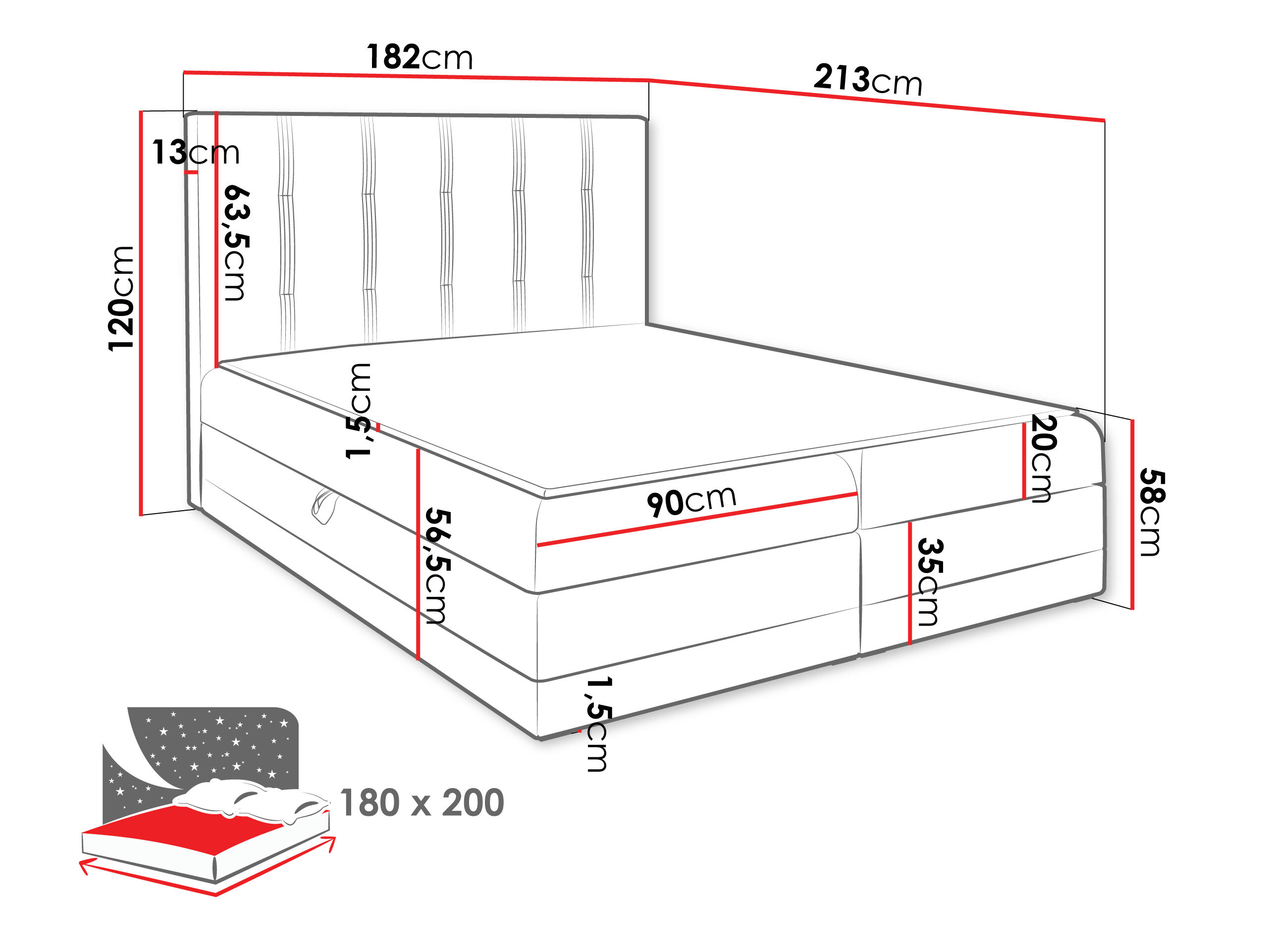 Cama continental Villa (Kameleon 92 + Kameleon 84)