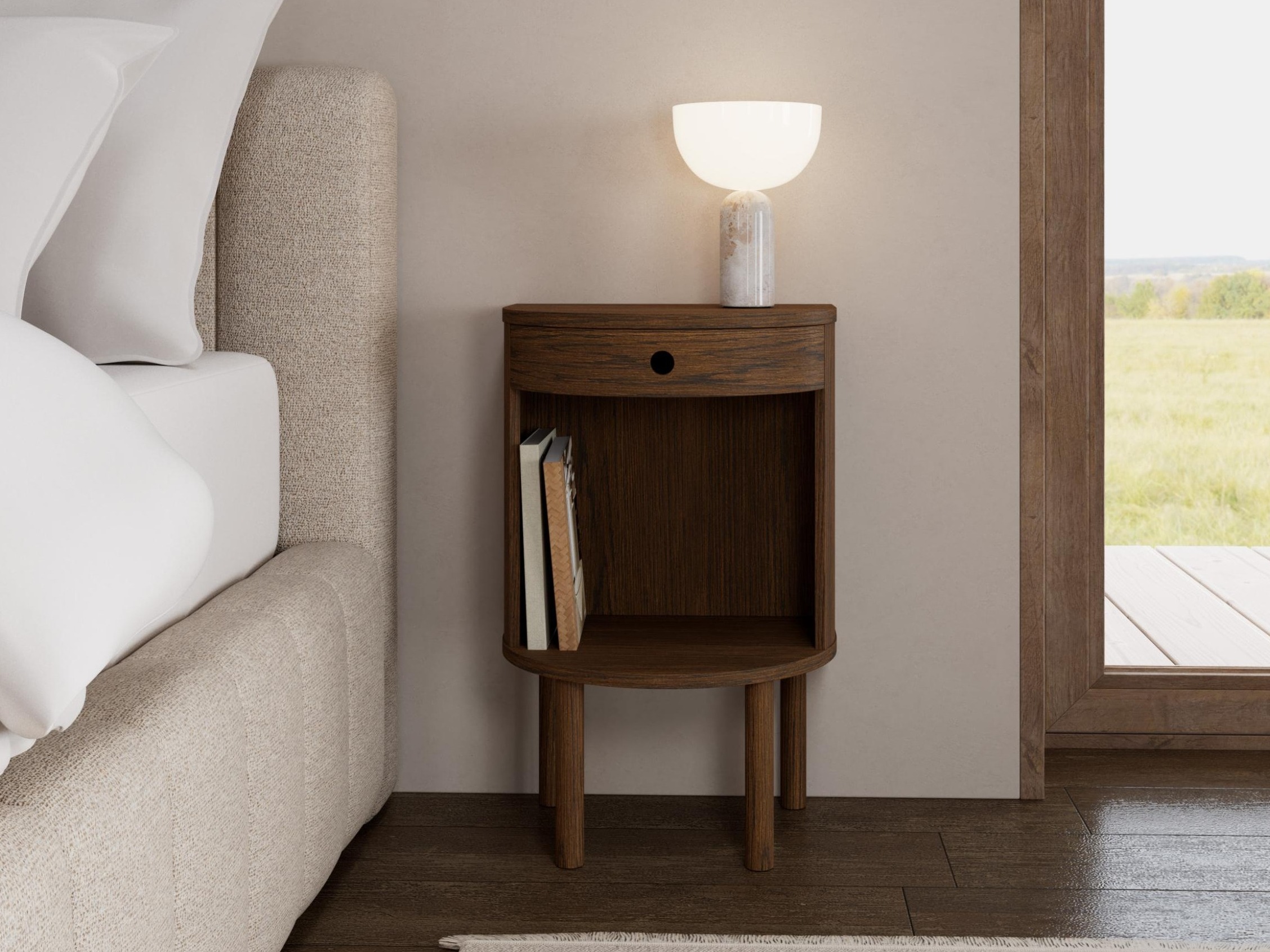 Mesa de cabeceira Norsica 987 (Carvalho escuro)