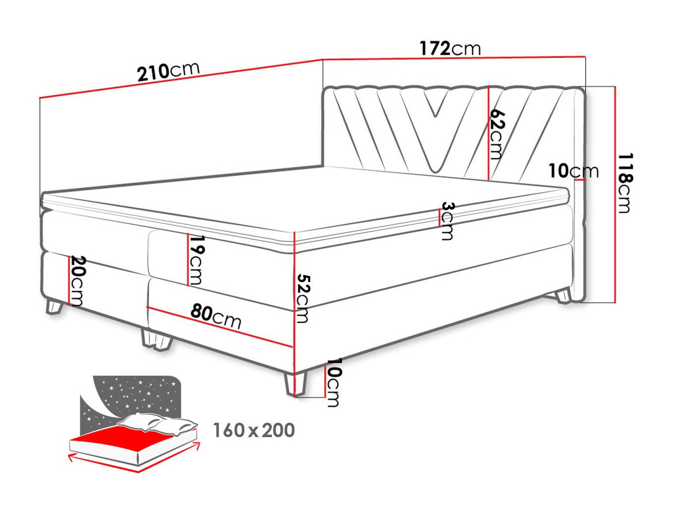 Cama continental ComfiDream Solra (Fresh 32)
