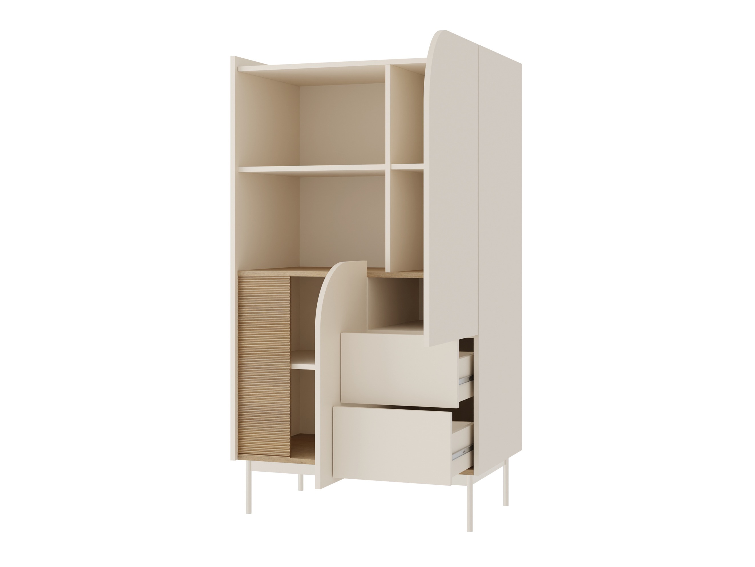 Estante Dunsonu 103 (Bege + Carvalho)