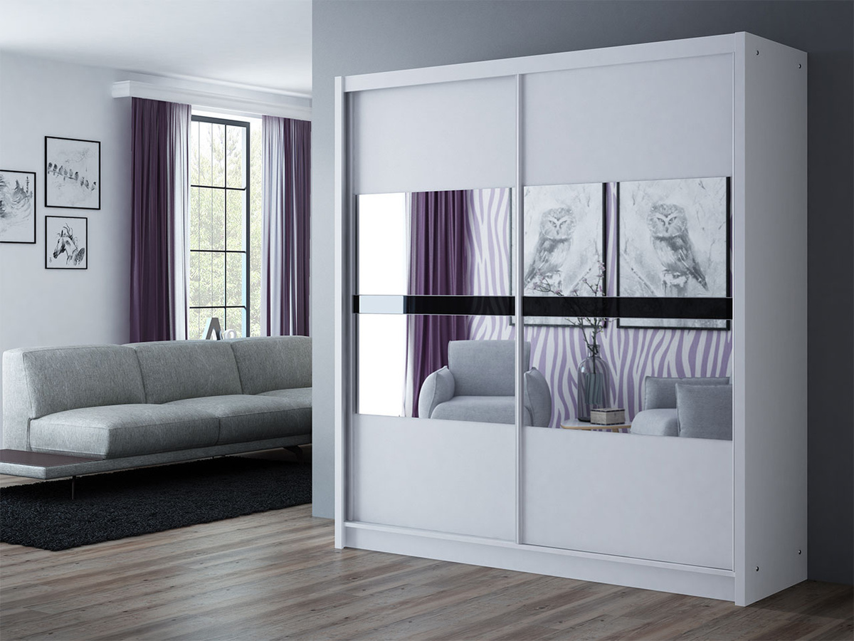 Roupeiro Honolulu 183 (Branco + Preto)