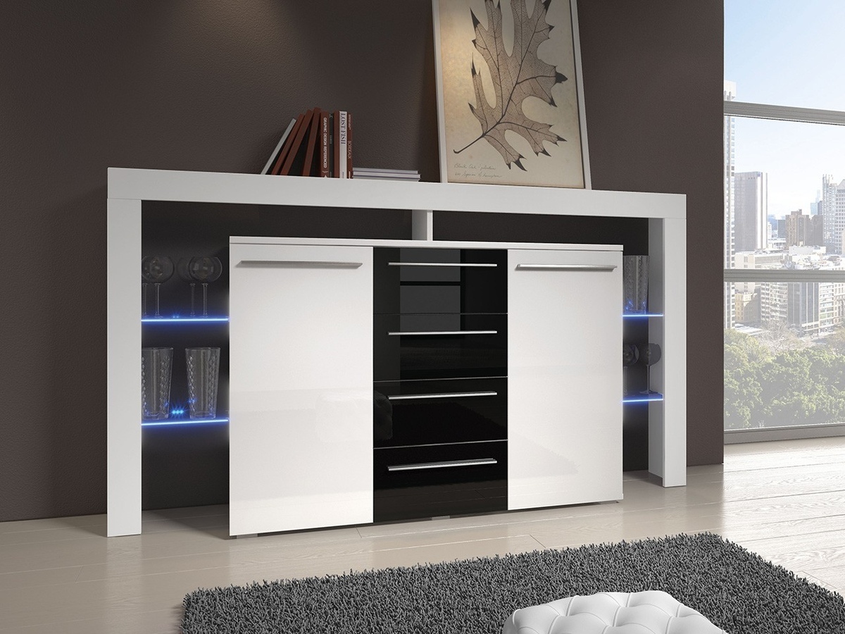 Cómoda Aestas (Branco + Preto brilhante)