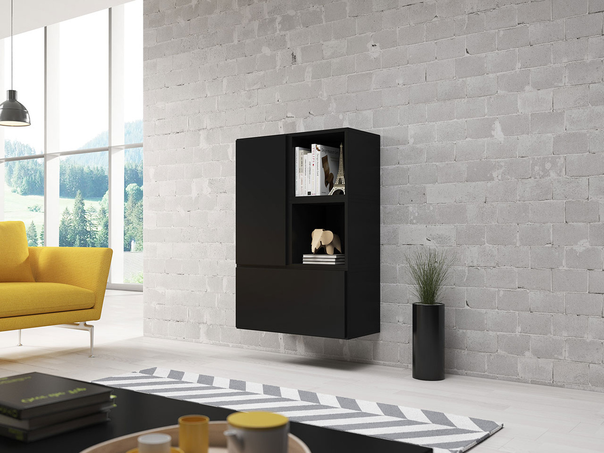 Conjunto de armários Corbele 122 (Preto)